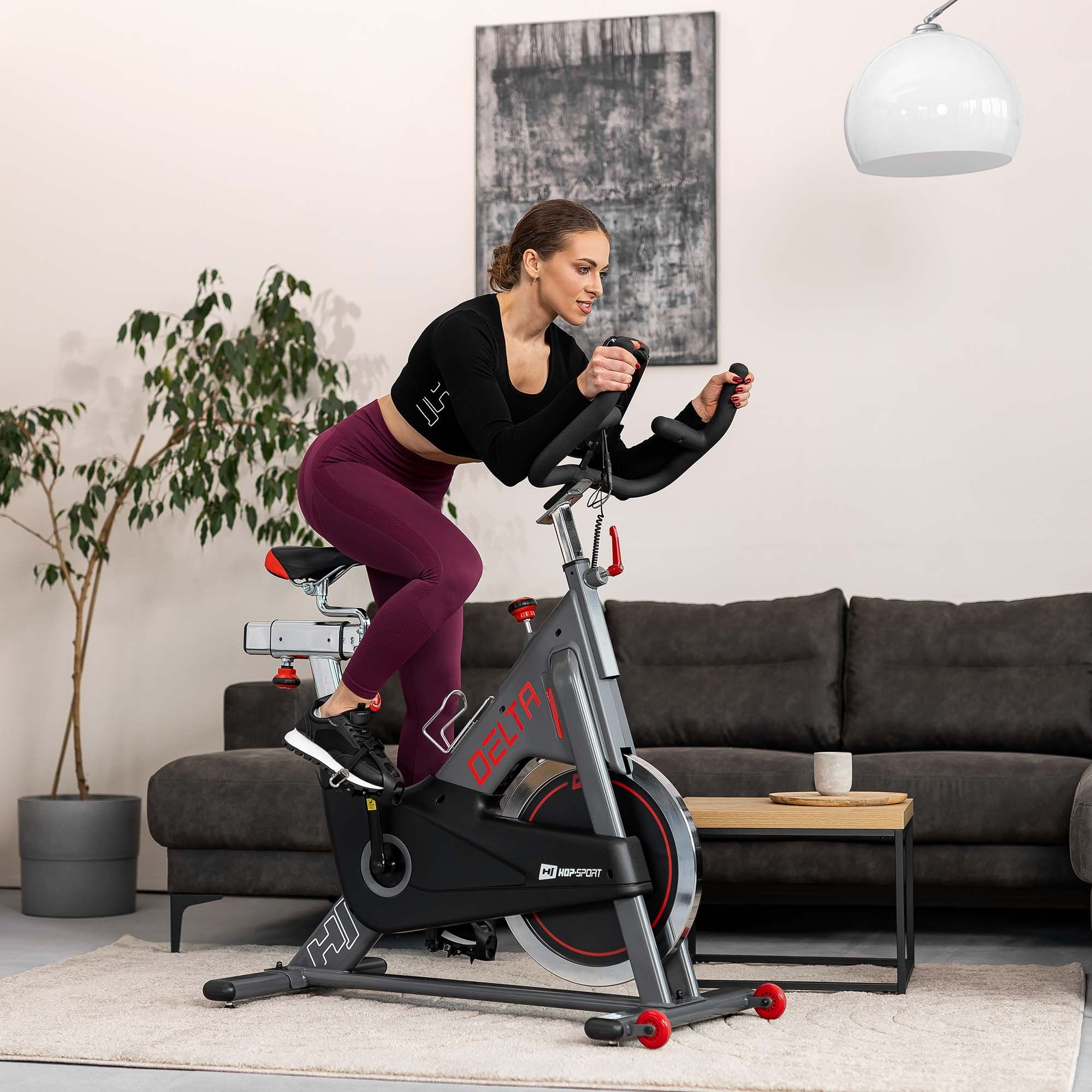 HOP-SPORT HS-065IC Fitness Fahrrad, schwarz