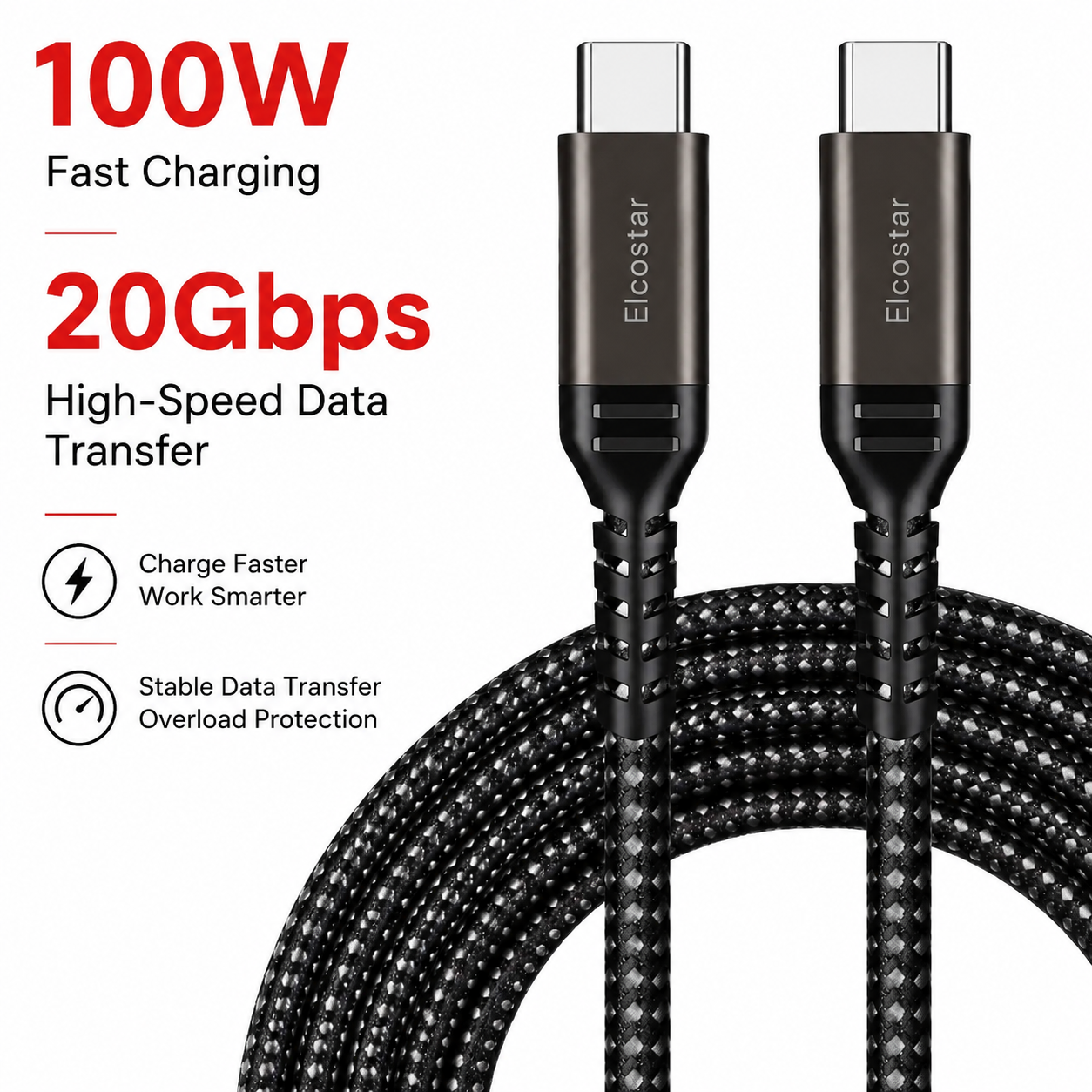 ELCOSTAR USB-C - 100W - Power Delivery (PD) USB-Kabel