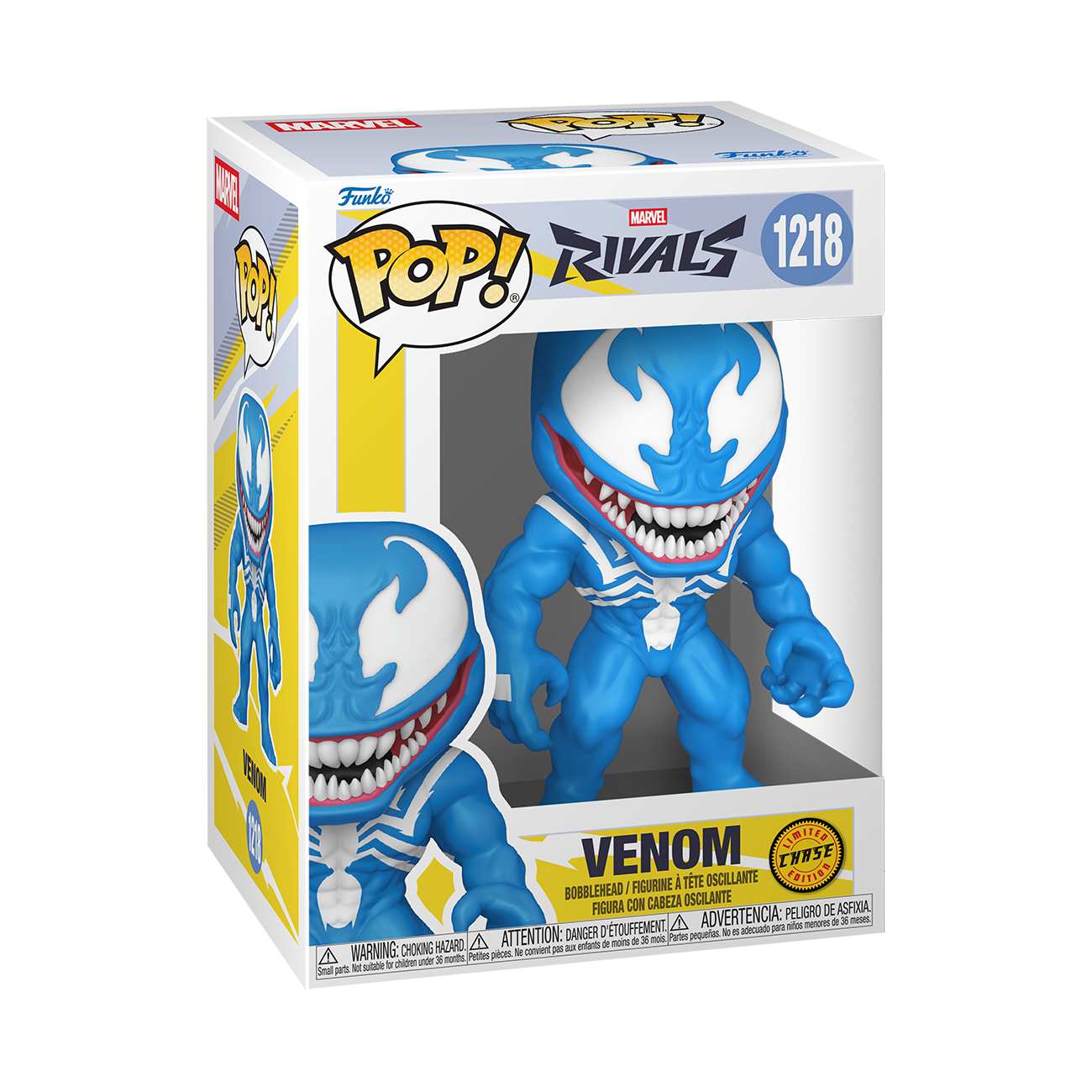 Figura de vinilo Pop! de Venom de Marvel Rivals en caja con pegatina Chase.