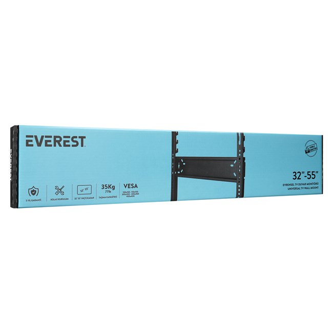 32 ila 55 inç ekranlar için mavi Everest TV duvar askısı kutusu.