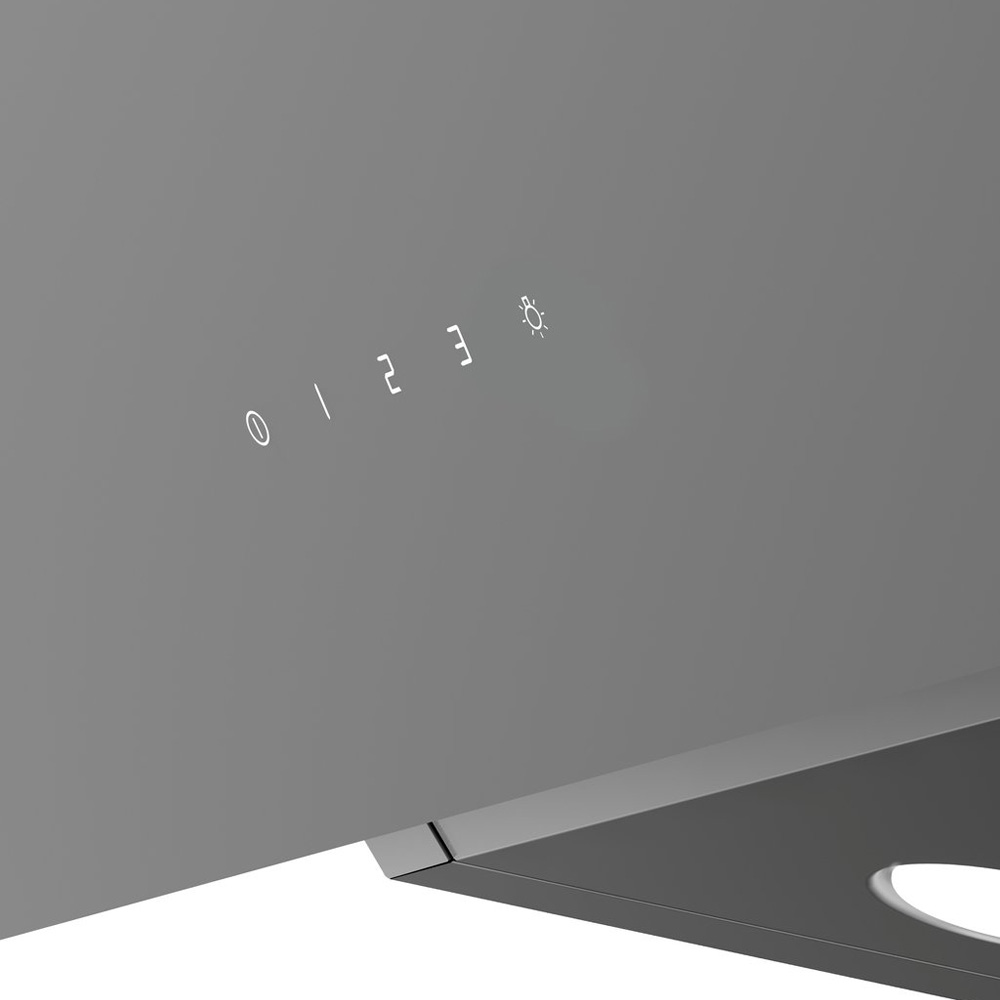 Gray control panel with white illuminated symbols and numbers from 0 to 3.