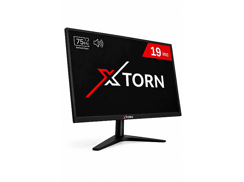 TORN Geniş Ekran 75 Hz Dahili Hoparlör (VGA,HDMI,SES) Sesli Led 19 inç HD 5 ms Monitör Siyah
