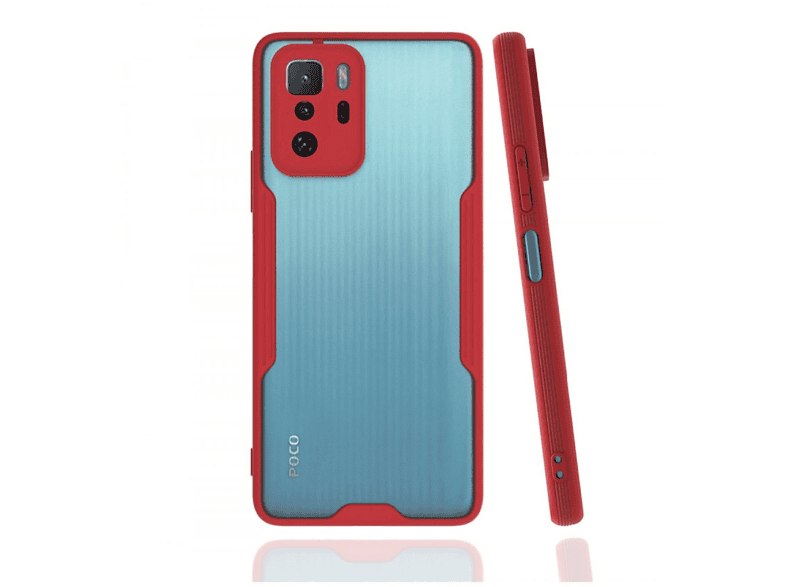 NEWFACE Xiaomi Poco X3 Gt Uyumlu Platin Silikon Telefon Kılıfı Kırmızı