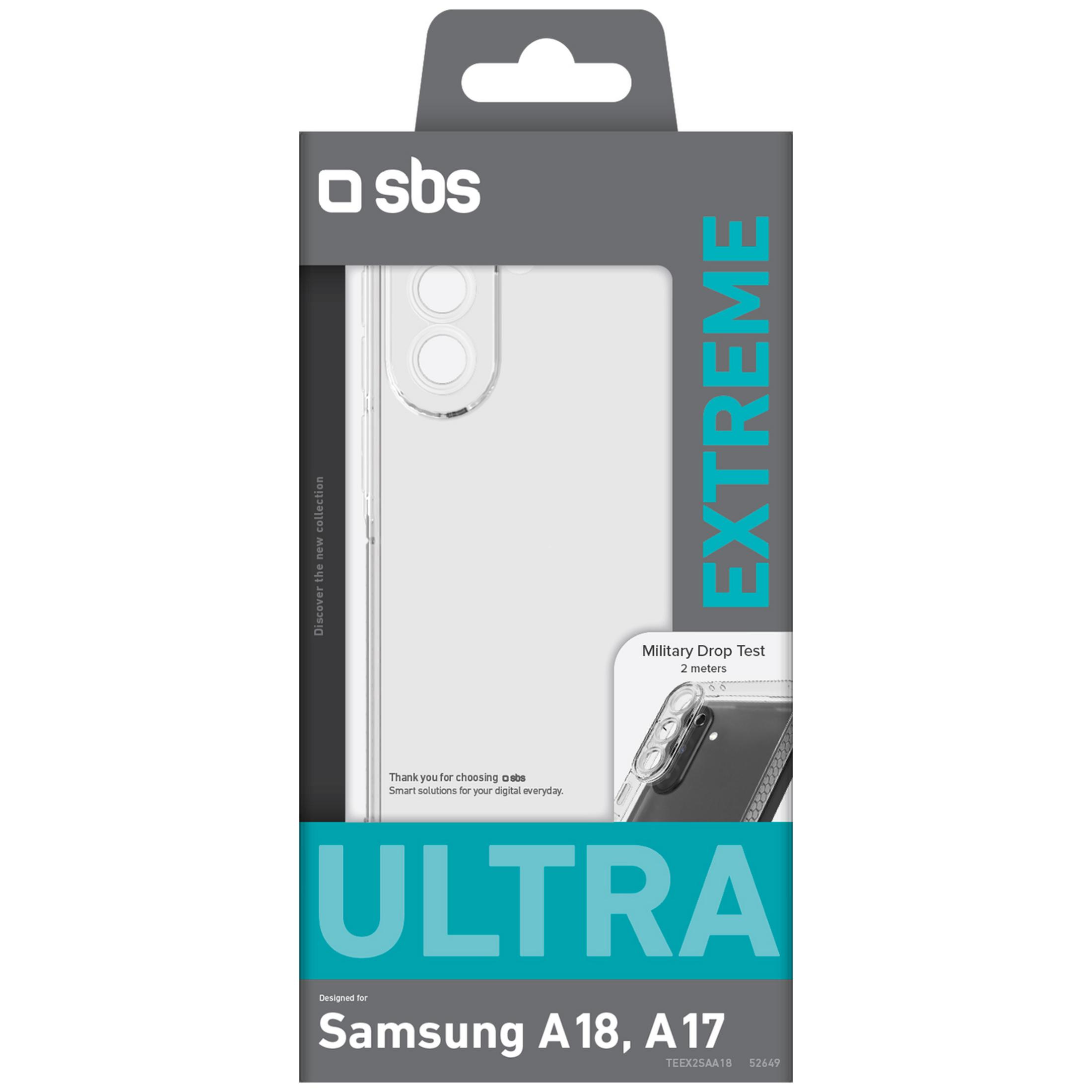 Confezione per custodia protettiva SBS Extreme Ultra per Samsung A18 e A17.