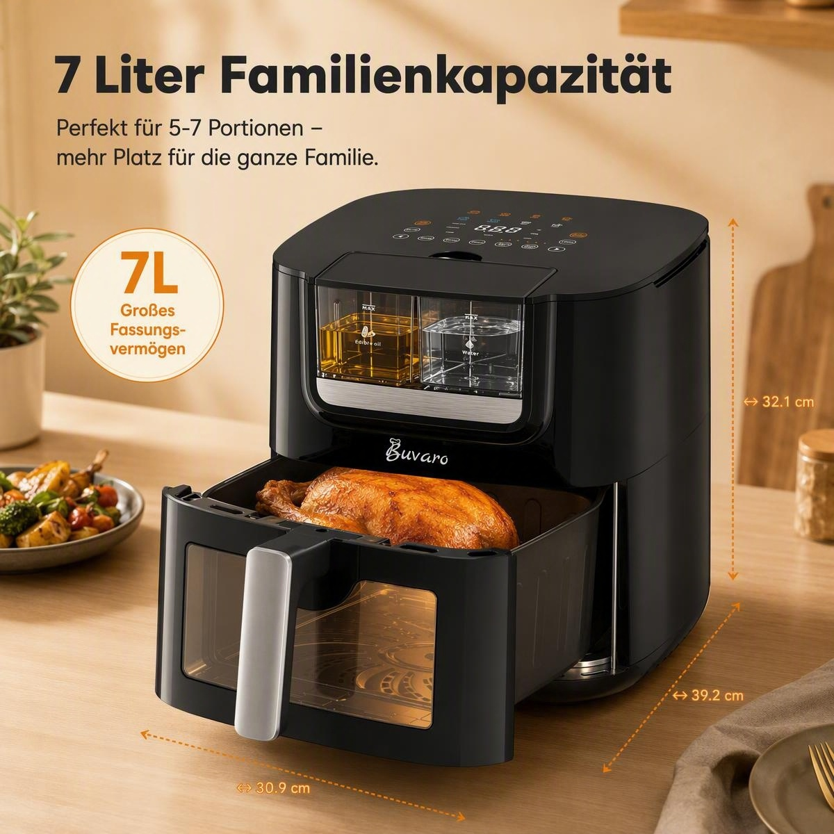 BUVARO AF-ZE7238-ZA Heißluftfritteuse