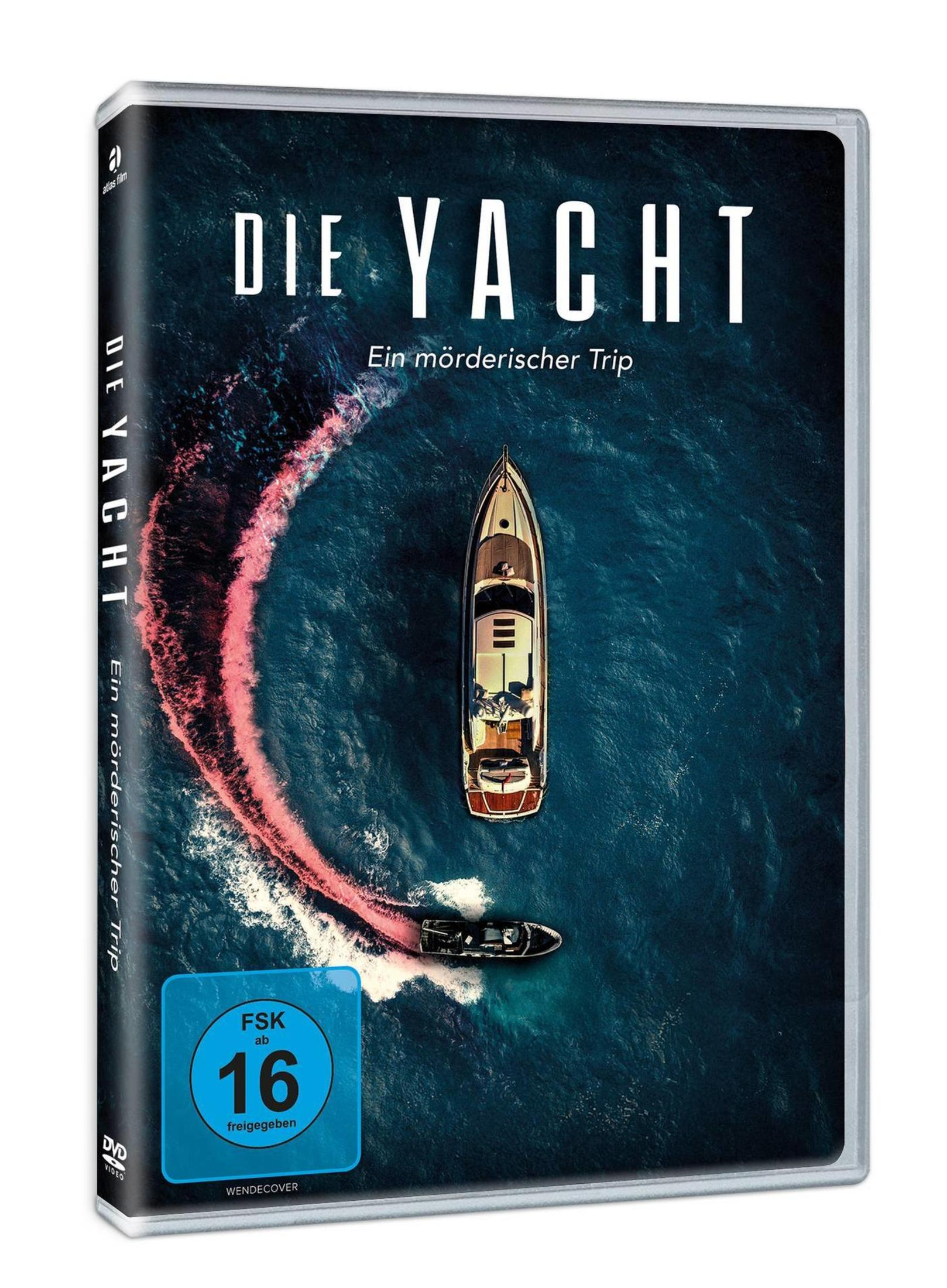 DVD-Cover von Die Yacht mit einer Yacht auf blauem Wasser und einem blauen FSK 16 Logo.