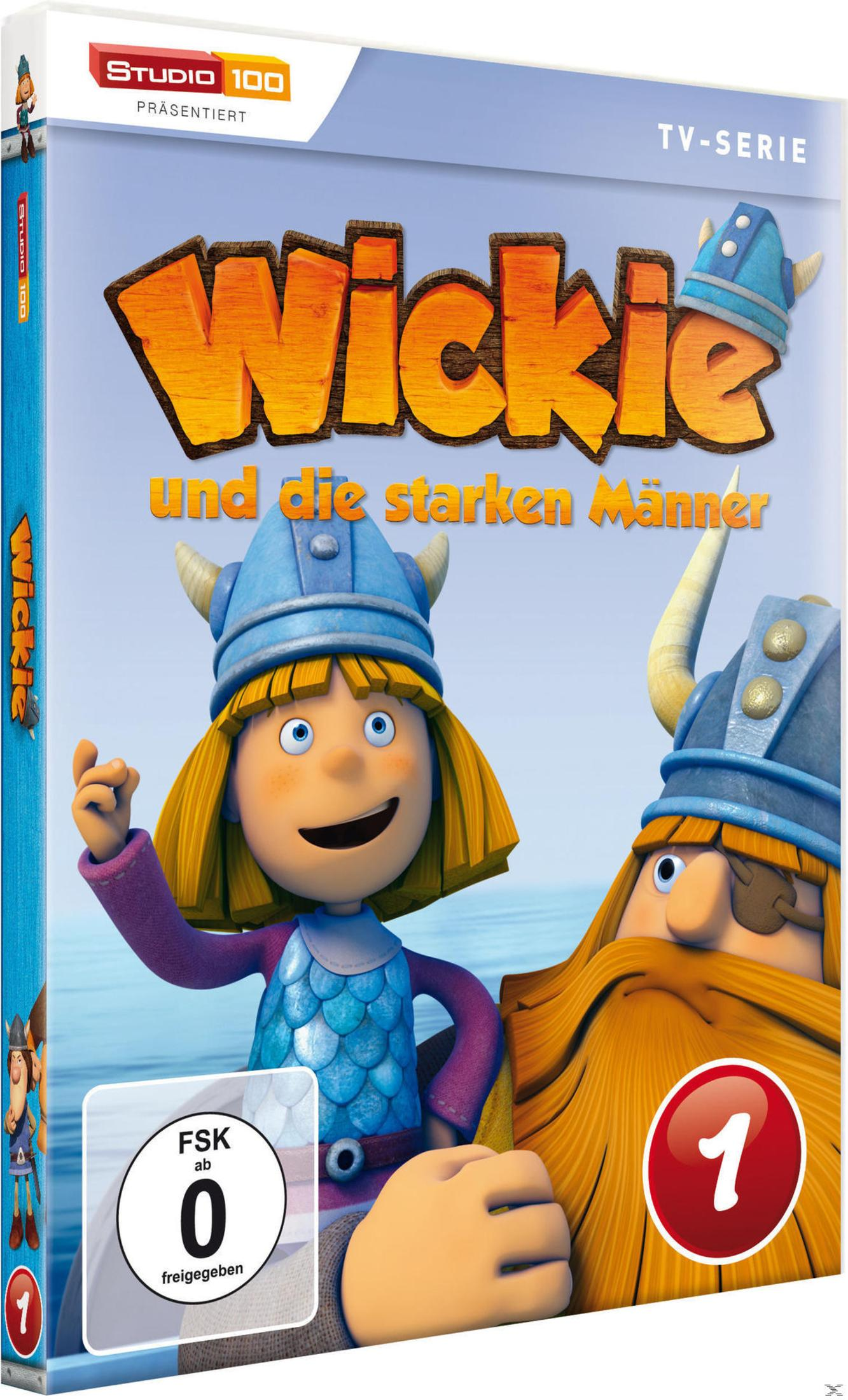 DVD-Cover von Wickie und die starken Männer mit Wickie und einem bärtigen Wikinger.