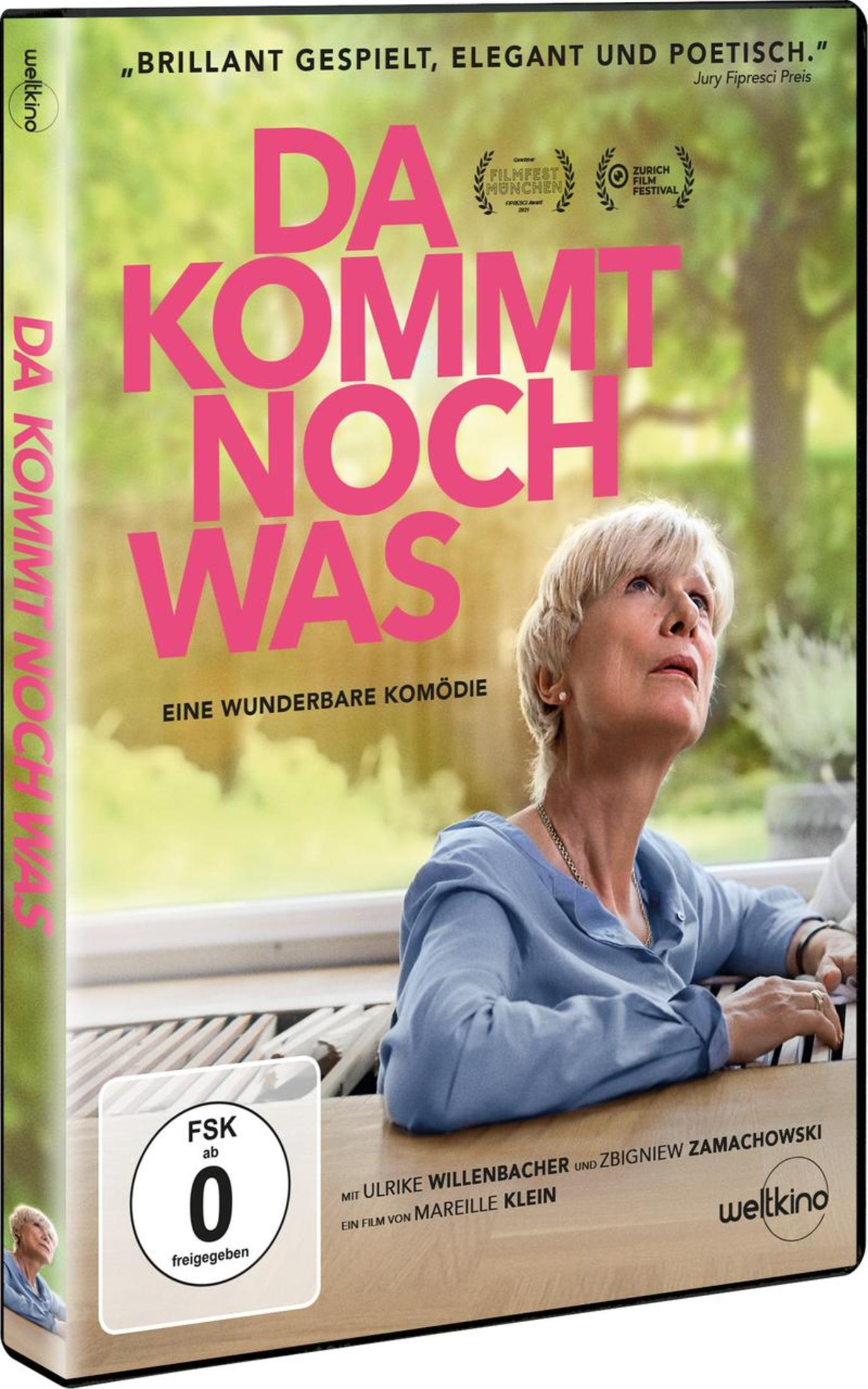 DVD-Cover des Films Da kommt noch Was mit älterer Frau in blauem Hemd vor grünem Hintergrund.