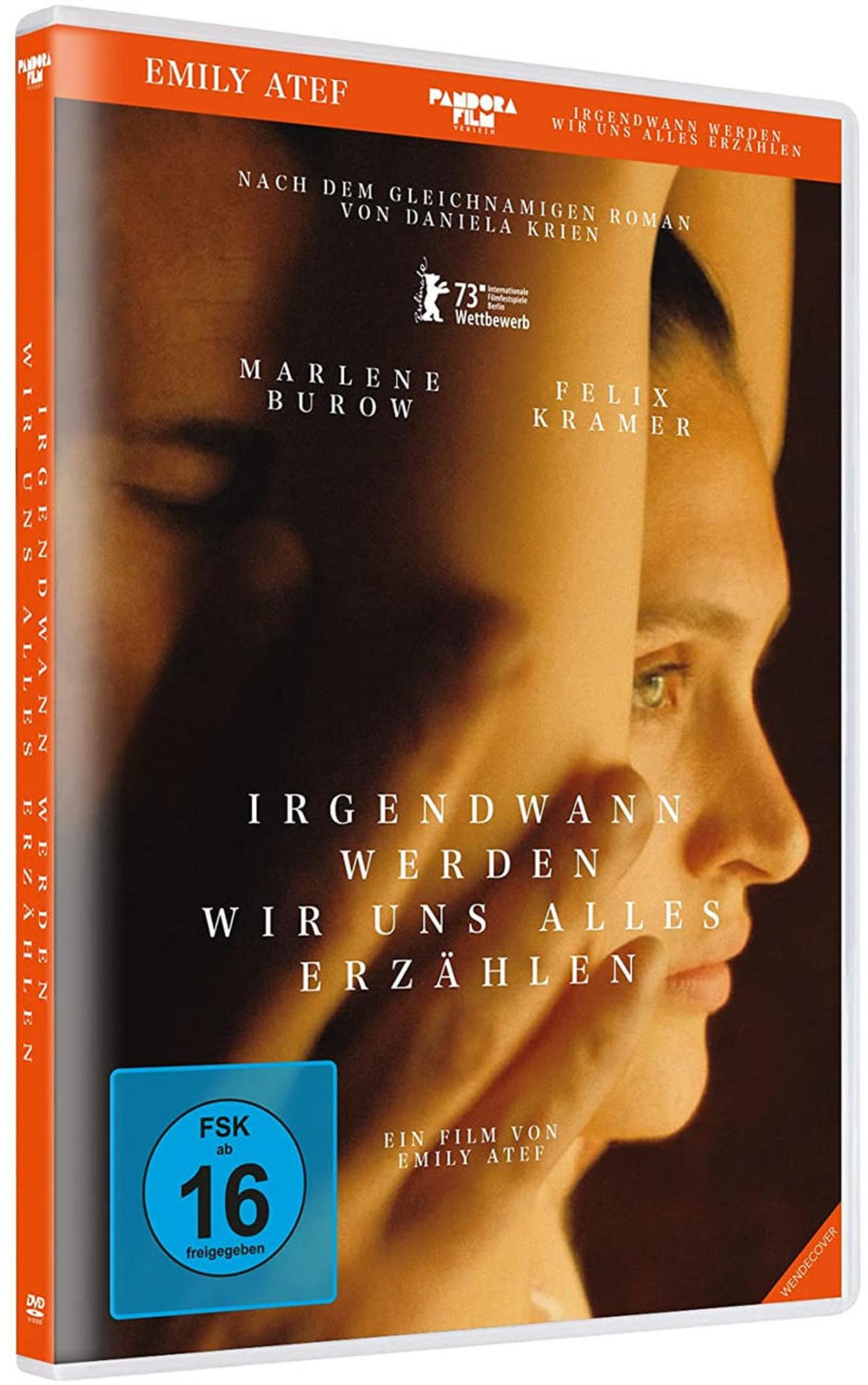 DVD-Cover des Films "Irgendwann werden wir uns alles erzählen" mit den Hauptdarstellern Marlene Burow und Felix Kramer.