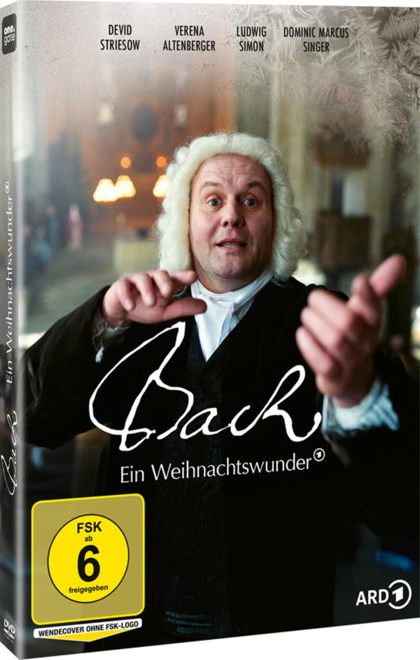 DVD-Cover für Bach - Ein Weihnachtswunder mit einem gestandenen Mann in historischer Kleidung und weißer Perücke.