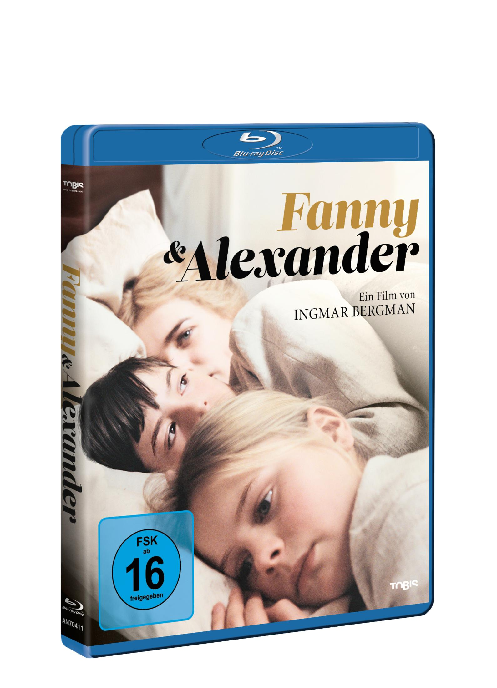 Blu-ray-Hülle des Films Fanny und Alexander von Ingmar Bergman mit Kindern im Bett.