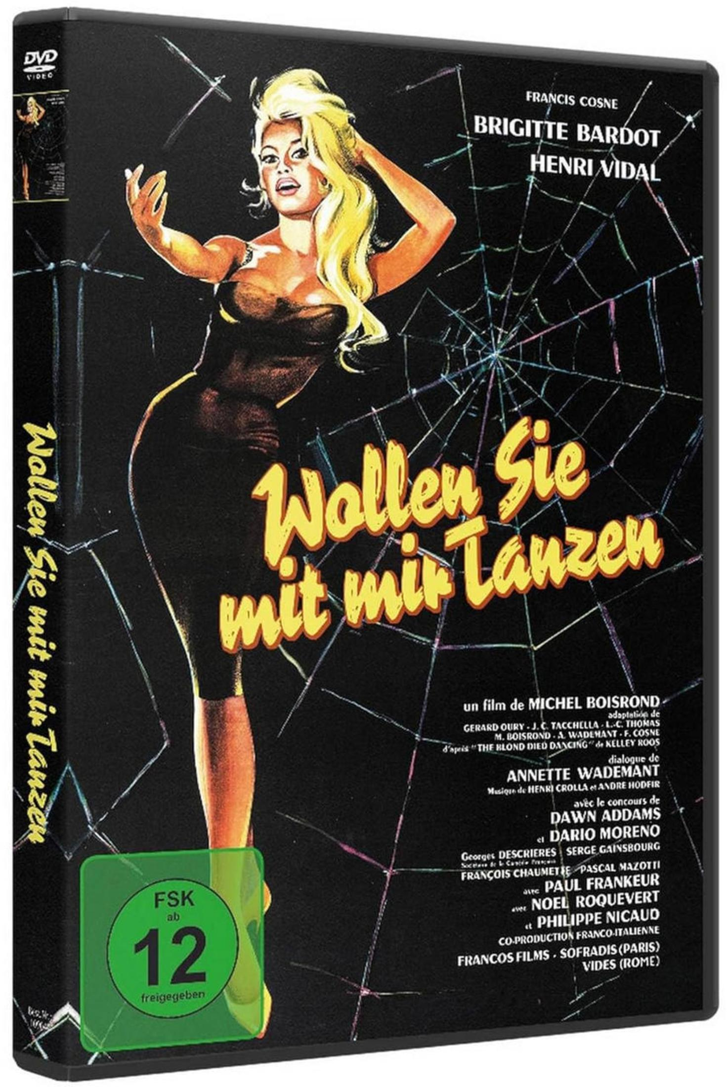 DVD-Cover des Films Wollen Sie mit mir tanzen mit Brigitte Bardot vor einem Spinnennetz.