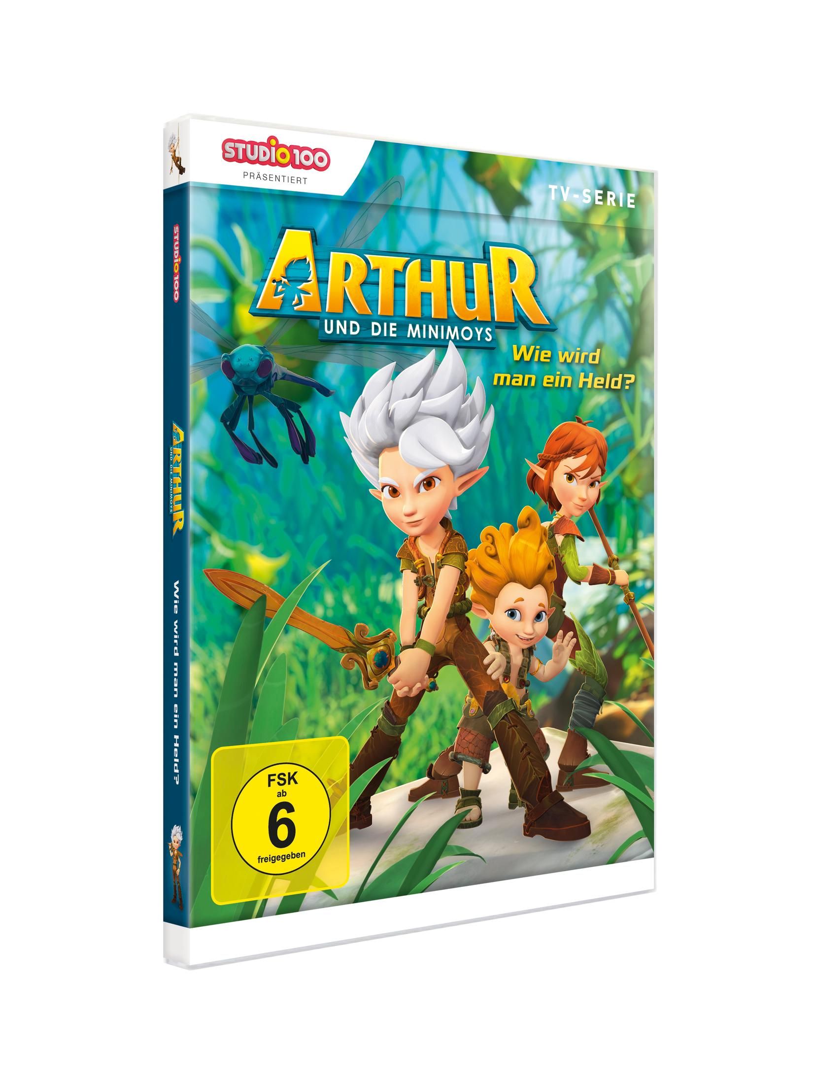 DVD-Cover von Arthur und die Minimoys mit drei Charakteren im Wald.