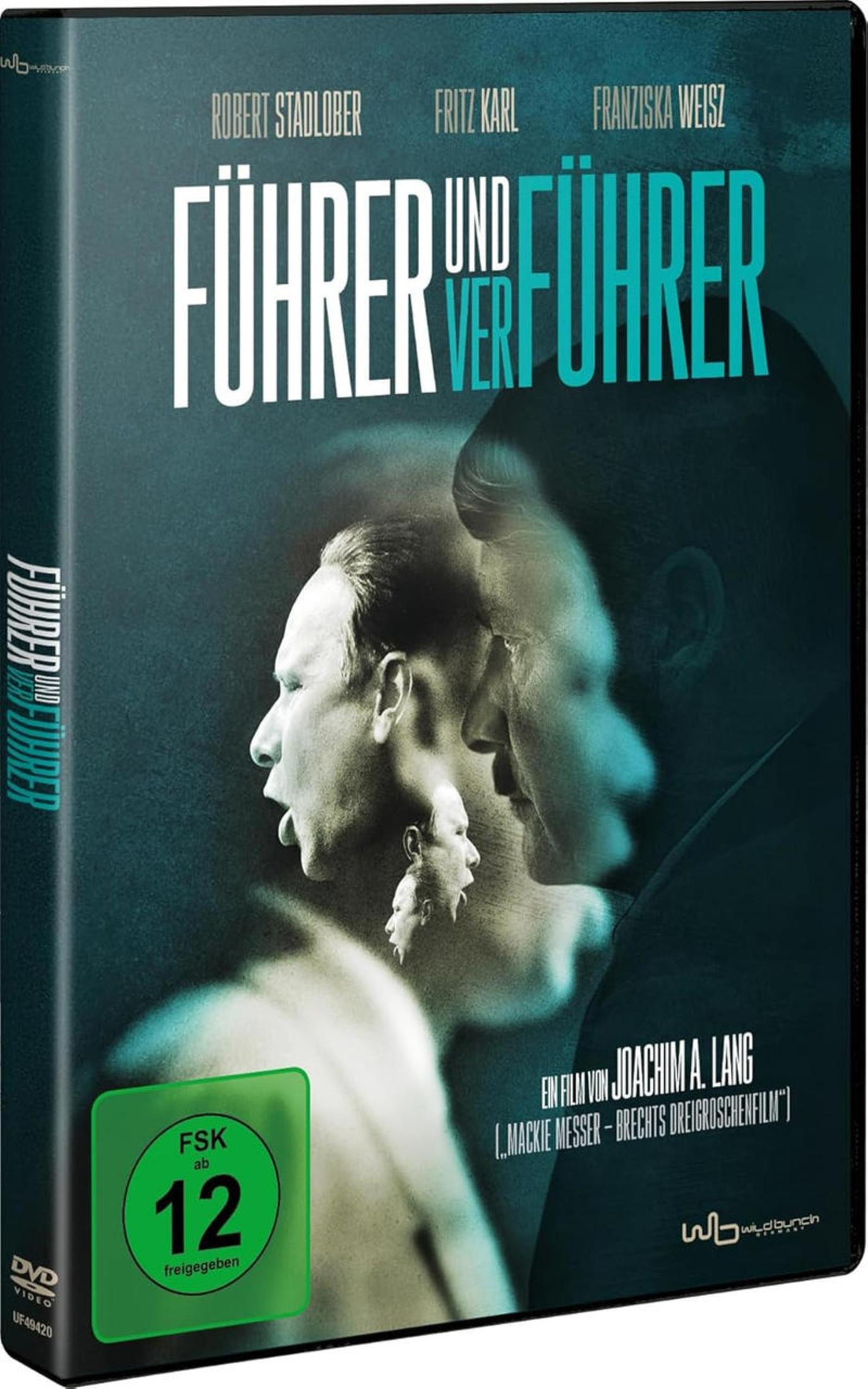 DVD-Cover für 'Führer und Verführer' mit den Profilen zweier Männer vor dunklem Hintergrund.
