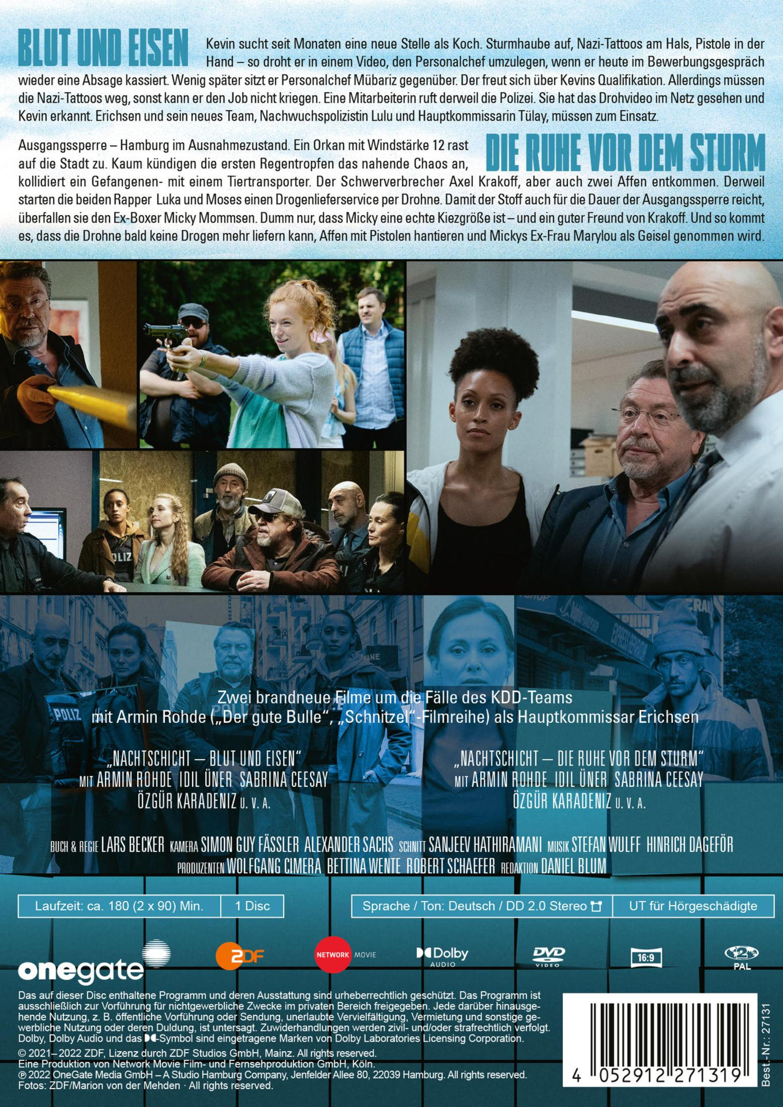 DVD-Cover mit Szenenbildern, Texten und Schauspielern des KDD-Teams für zwei deutsche Kriminalfilme.