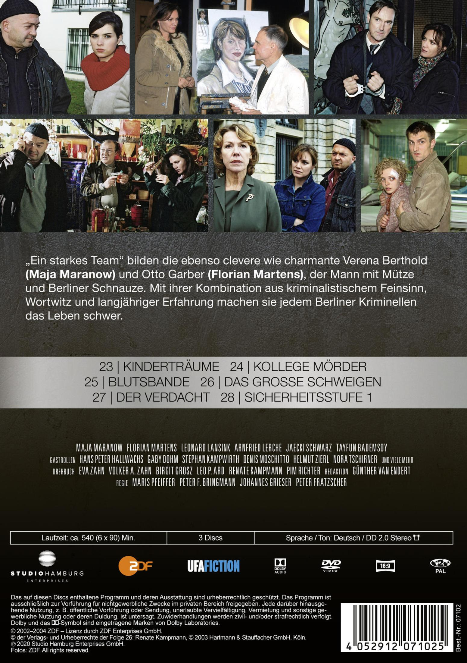 DVD-Cover mit Szenenbildern, Text und Logos der deutschen Krimiserie "Ein starkes Team".