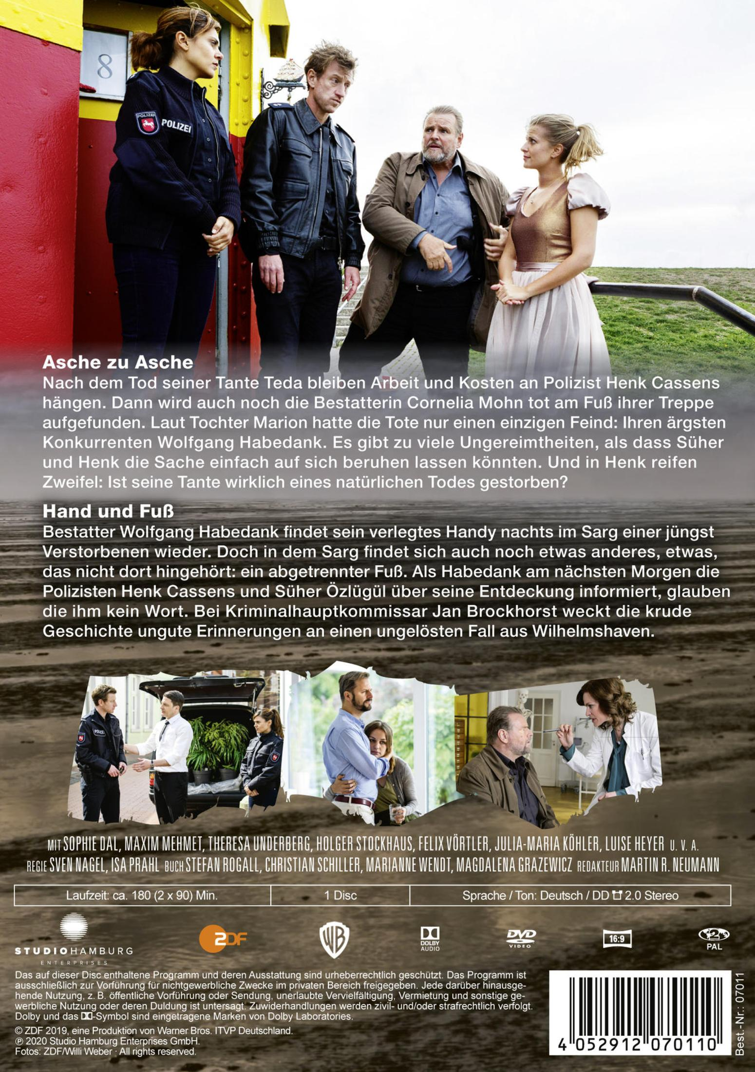 DVD-Cover mit vier Personen, Filmszenen und Texten auf farbigem Hintergrund.
