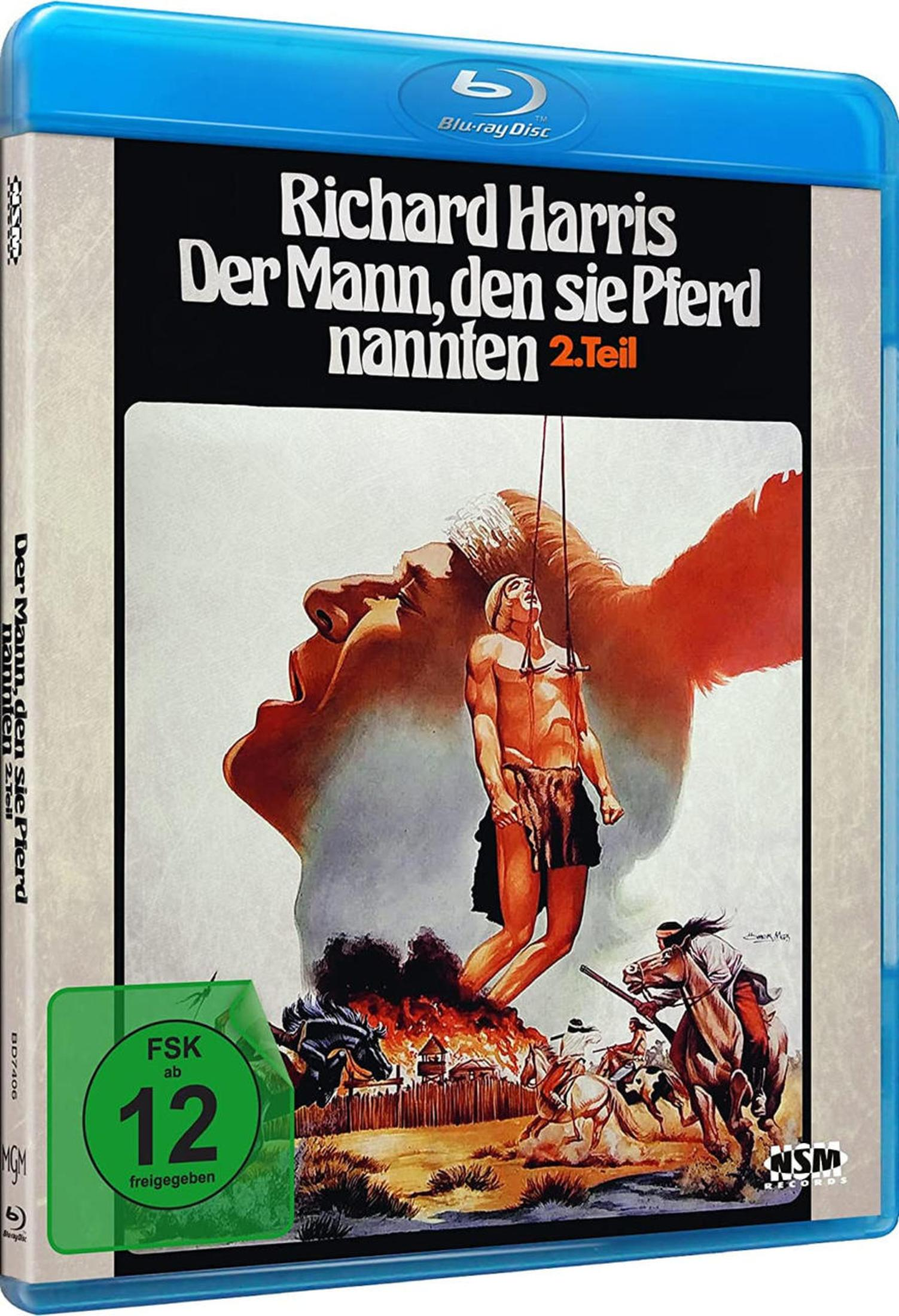 Blu-ray-Hülle des Films Der Mann, den sie Pferd nannten 2. Teil mit Kampfszene und hängendem Mann.