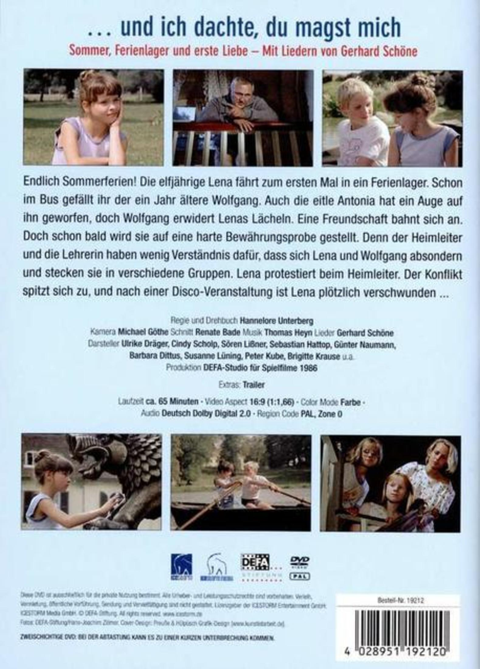 DVD-Rückseite mit Filmbeschreibung, Fotos und Cast-Informationen zu und ich dachte, du magst mich.