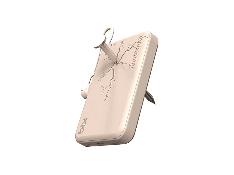 BIX PB121 25W Qi2.2 Kablosuz Magsafe PD 3.0 Semi-Solid Bataryalı Hızlı Şarj USB-C Kablolu 10000 mAh Powerbank Süt Beyazı