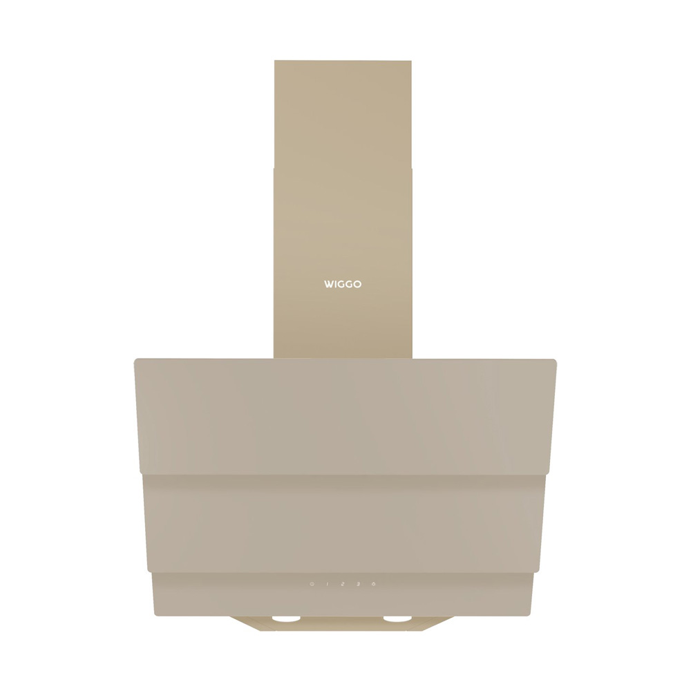 A beige kitchen range hood with the text WIGGO on it, set against a white background.