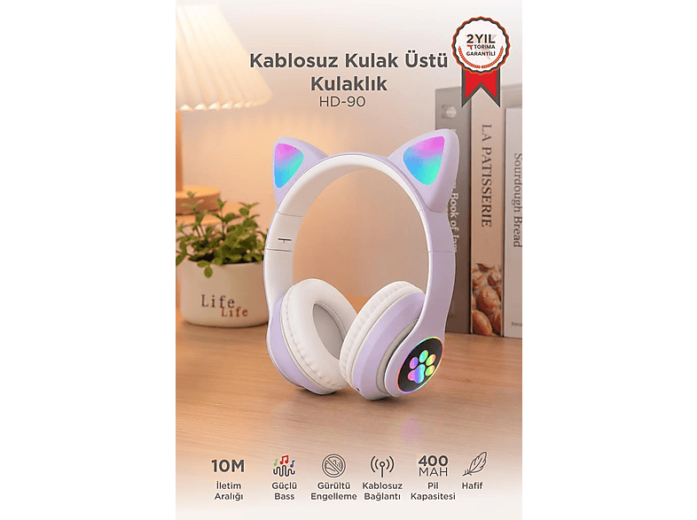 Torima STN-28 Kulak Üstü Mor Bluetooth Kulaklık