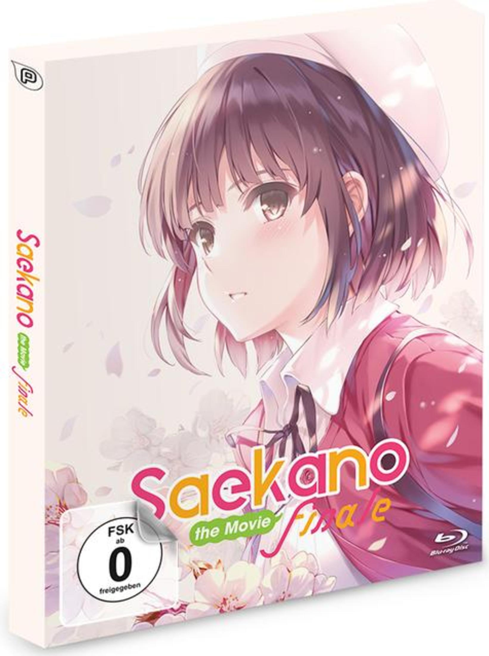 Anime-Blu-ray-Hülle mit einer jungen Frau mit dunklem Haar, weißer Mütze und rosa Jacke vor Kirschblüten.