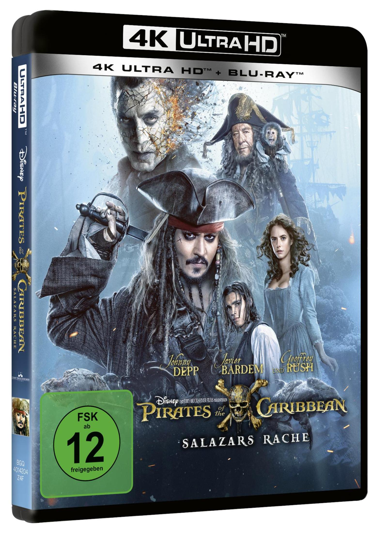 DVD-Cover von Pirates of the Caribbean: Salazars Rache mit Johnny Depp und der FSK 12-Altersfreigabe.