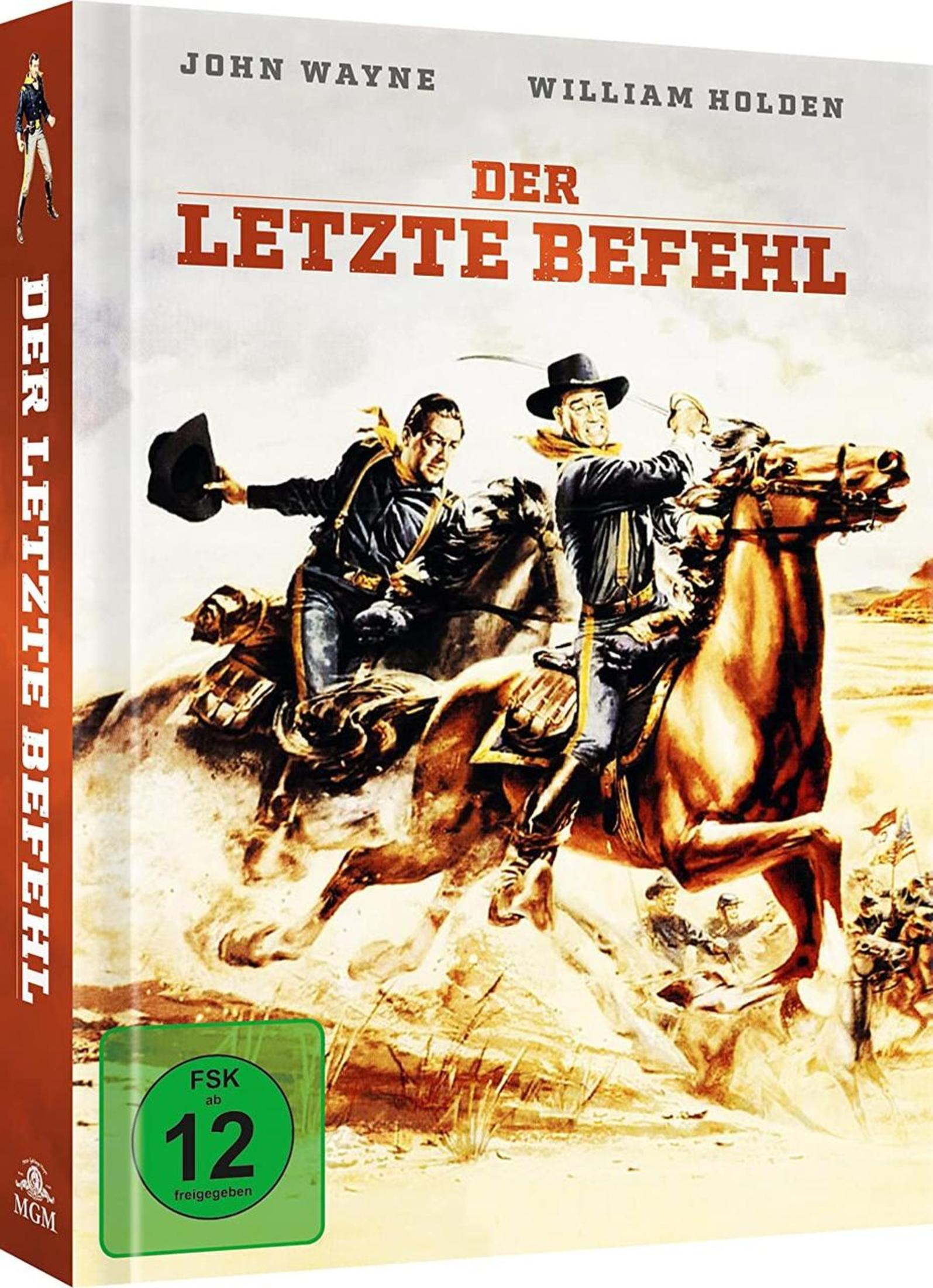 DVD-Cover von Der letzte Befehl mit John Wayne und William Holden zu Pferd.