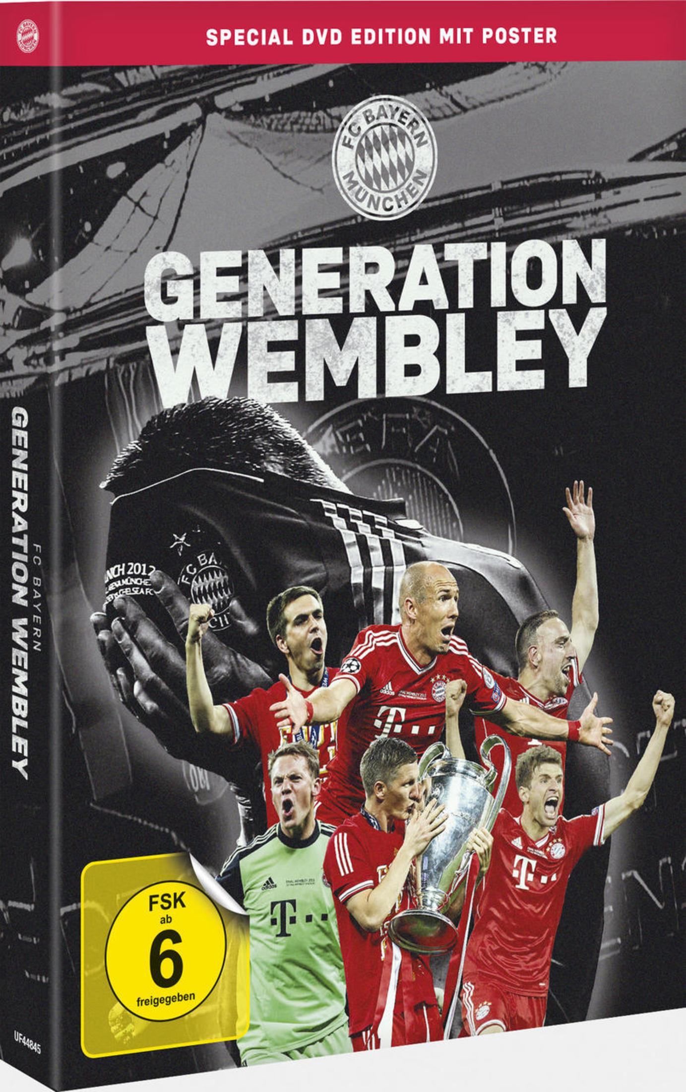 DVD-Cover Generation Wembley mit Bayern München Spielern und dem Champions League Pokal.