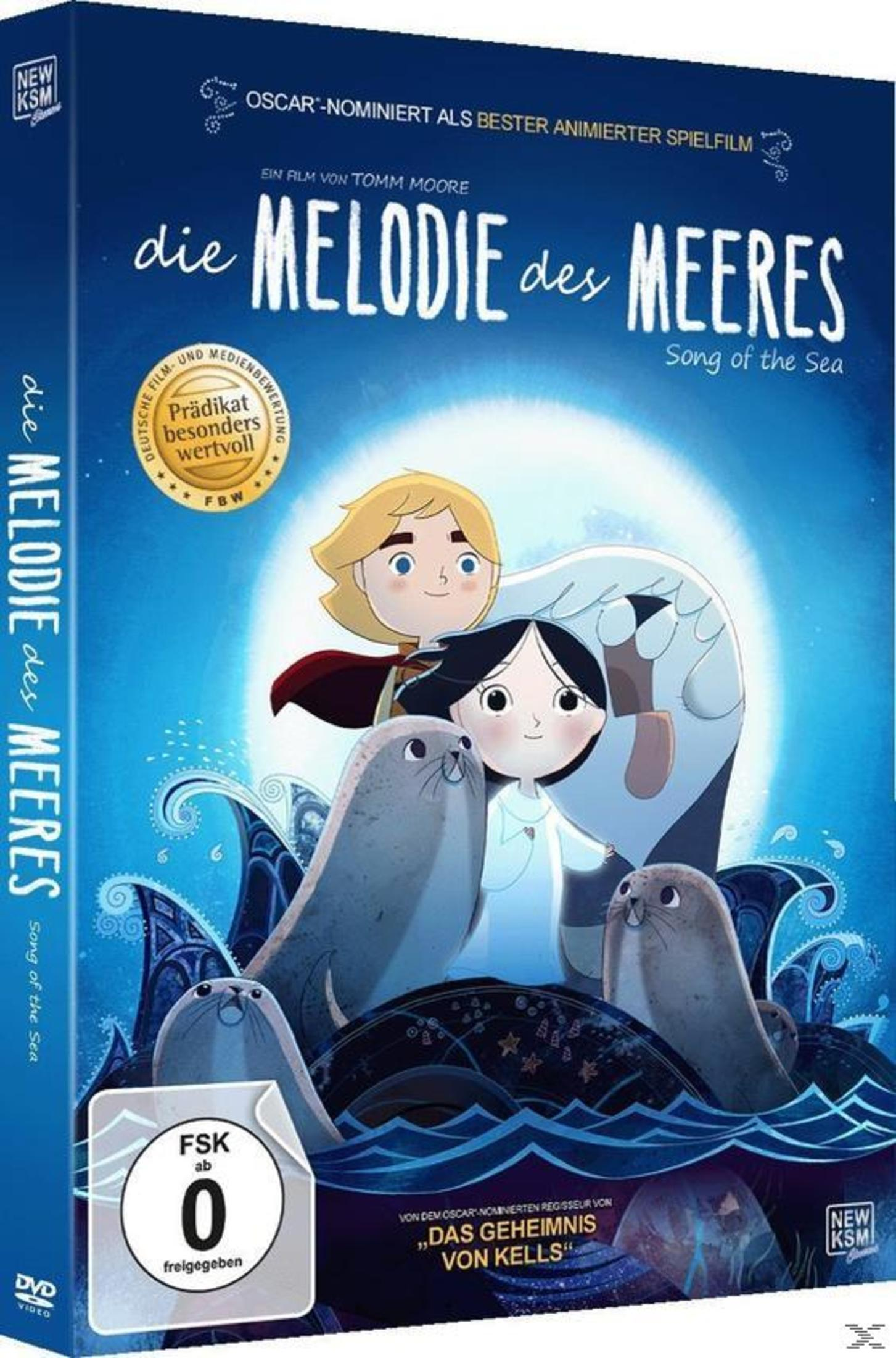 DVD-Cover von Song of the Sea mit zwei Kindern, Seehunden und blauem Meereshintergrund.