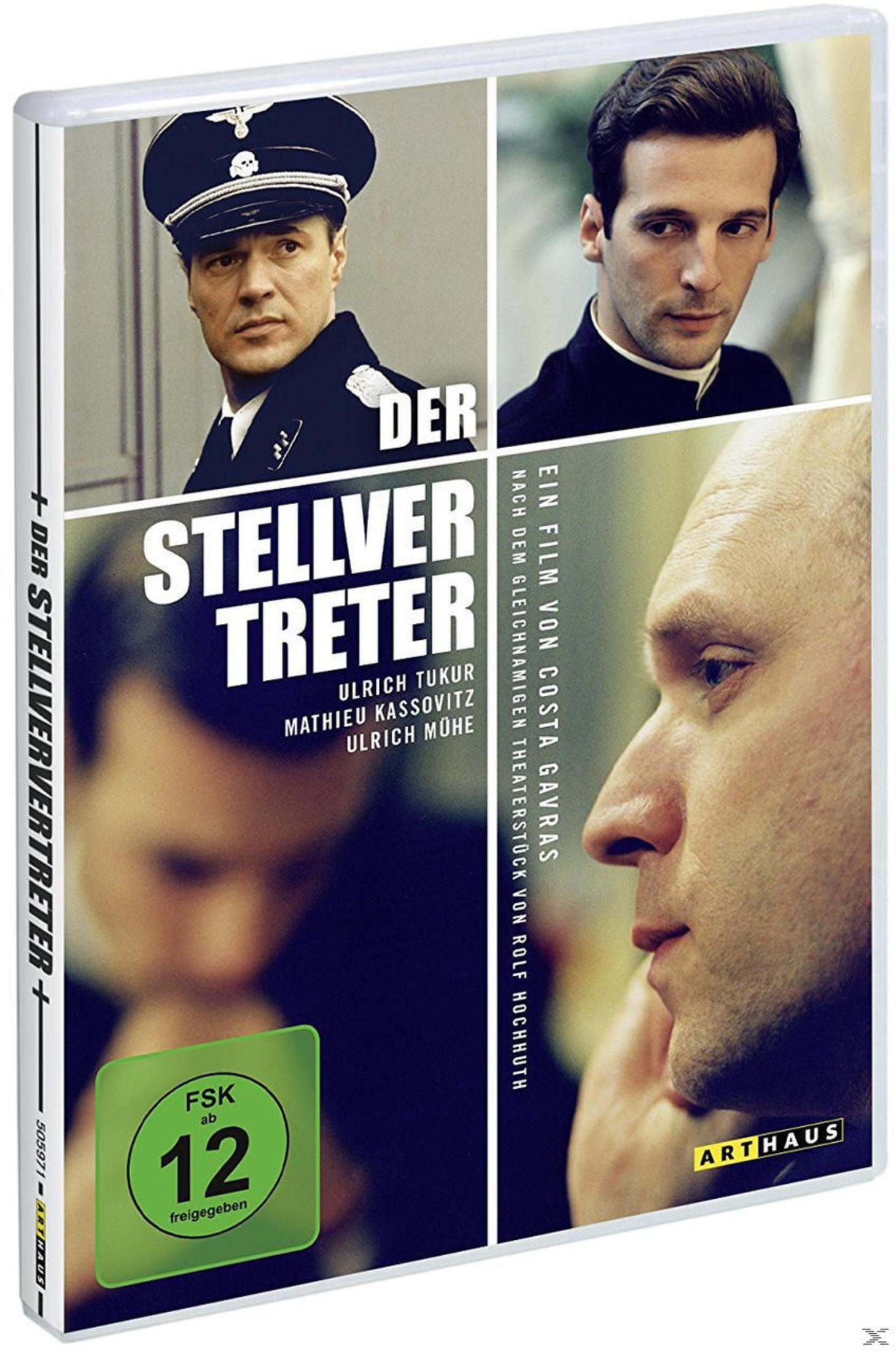 DVD-Hülle des Films Der Stellvertreter mit drei Porträts von Schauspielern und FSK 12-Siegel.