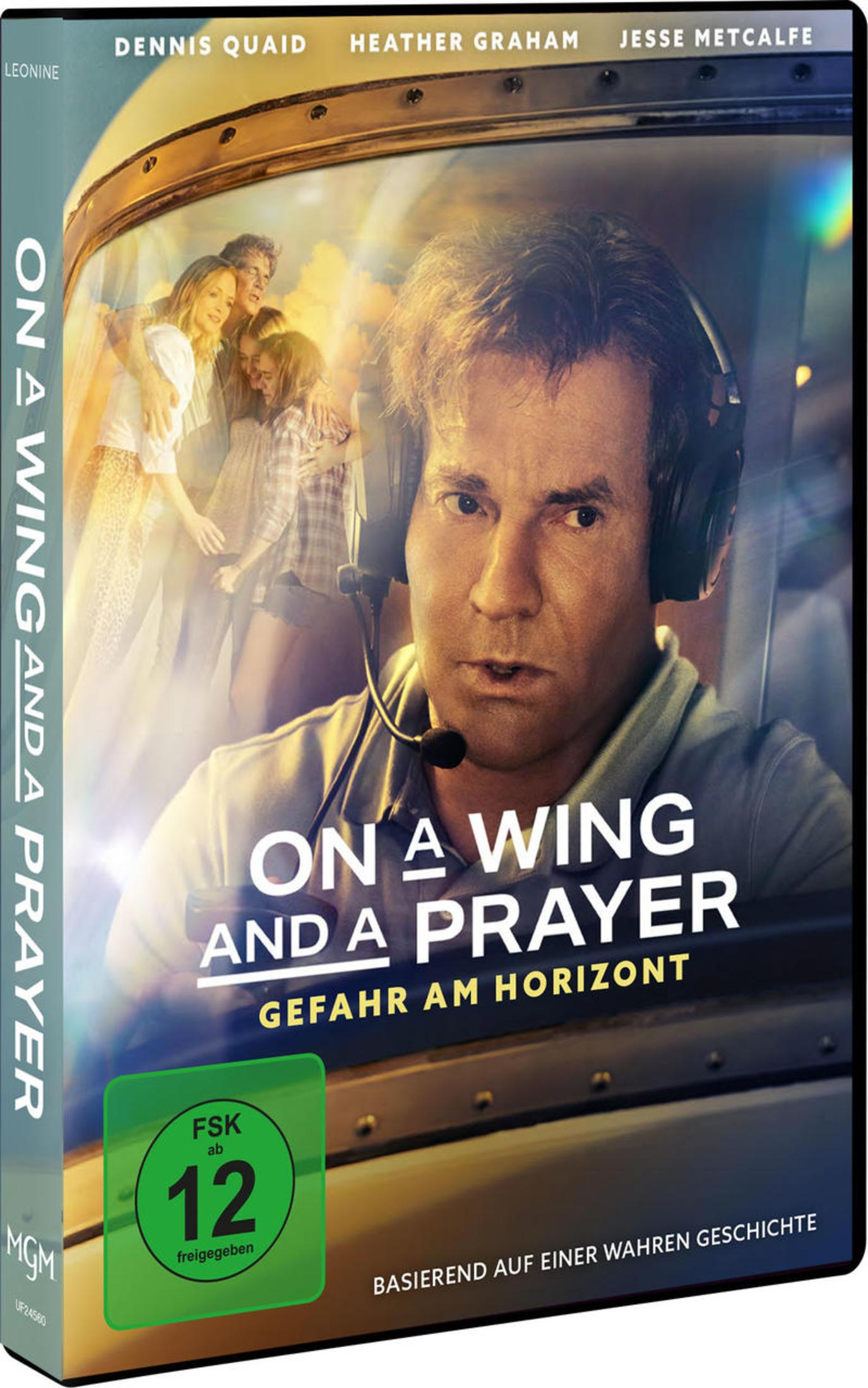 DVD-Cover von On a Wing and a Prayer mit Dennis Quaid im Cockpit und Familie im Hintergrund.