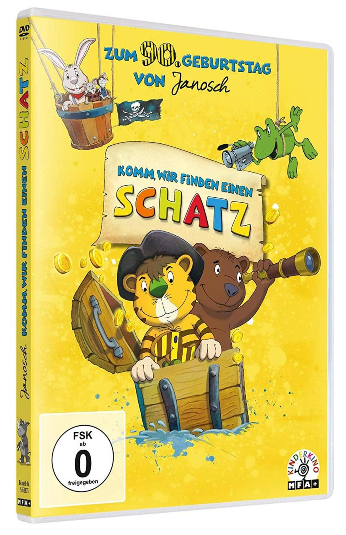 Janosch DVD Cover mit Bär, Tiger und Hasen in einer bunten Abenteuerszene.