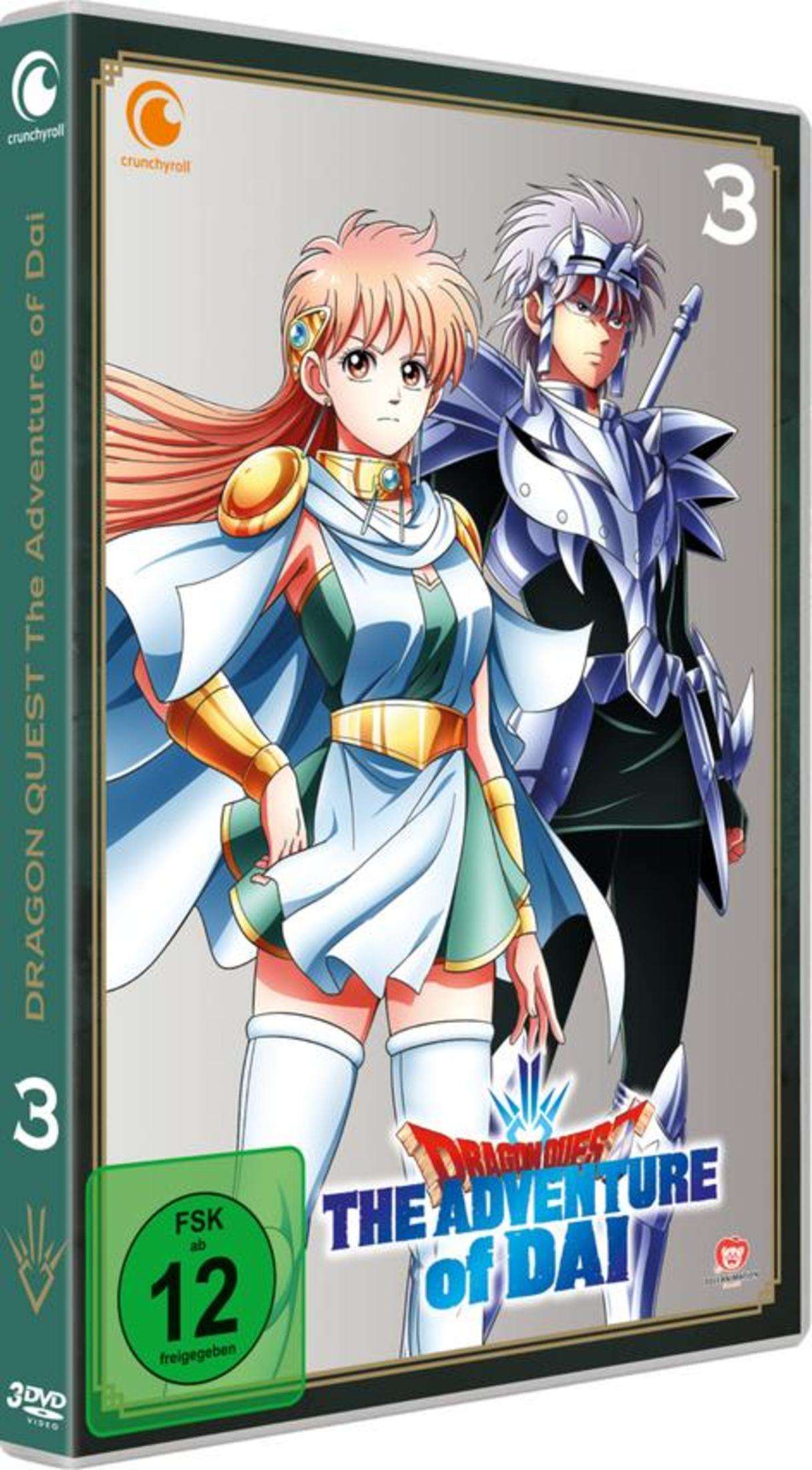 DVD-Hülle von Dragon Quest The Adventure of Dai Vol. 3 mit zwei Anime-Figuren.