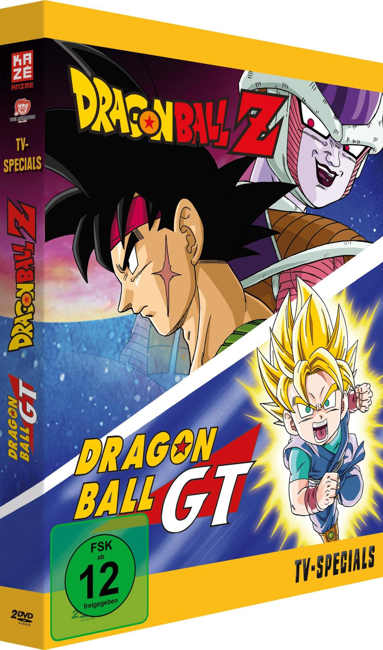 DVD-Cover mit Dragon Ball Z und GT Charakteren, FSK 12.