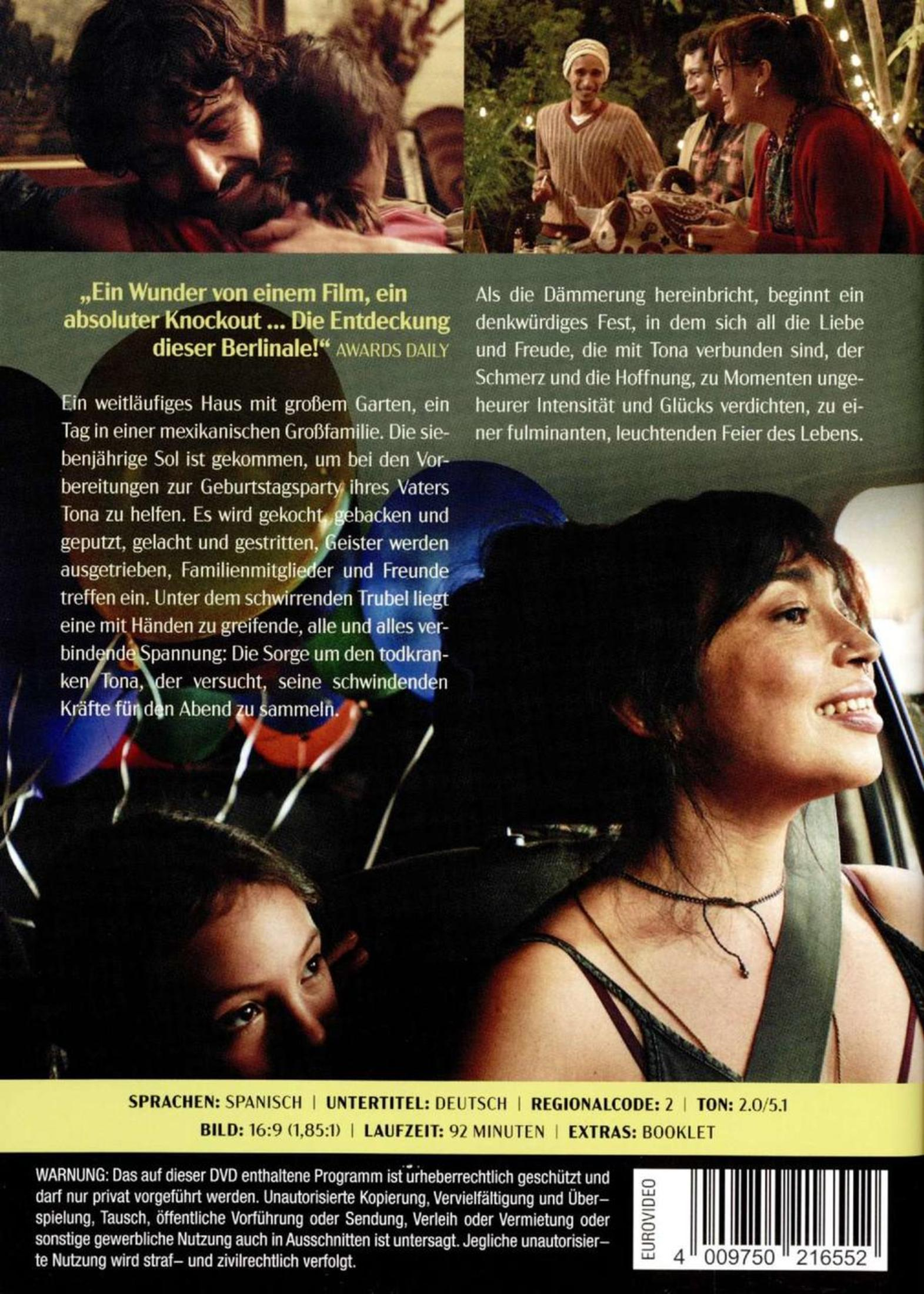 Filmcover mit Filmszenen, deutschem Text, DVD-Infos und einem Barcode unten.