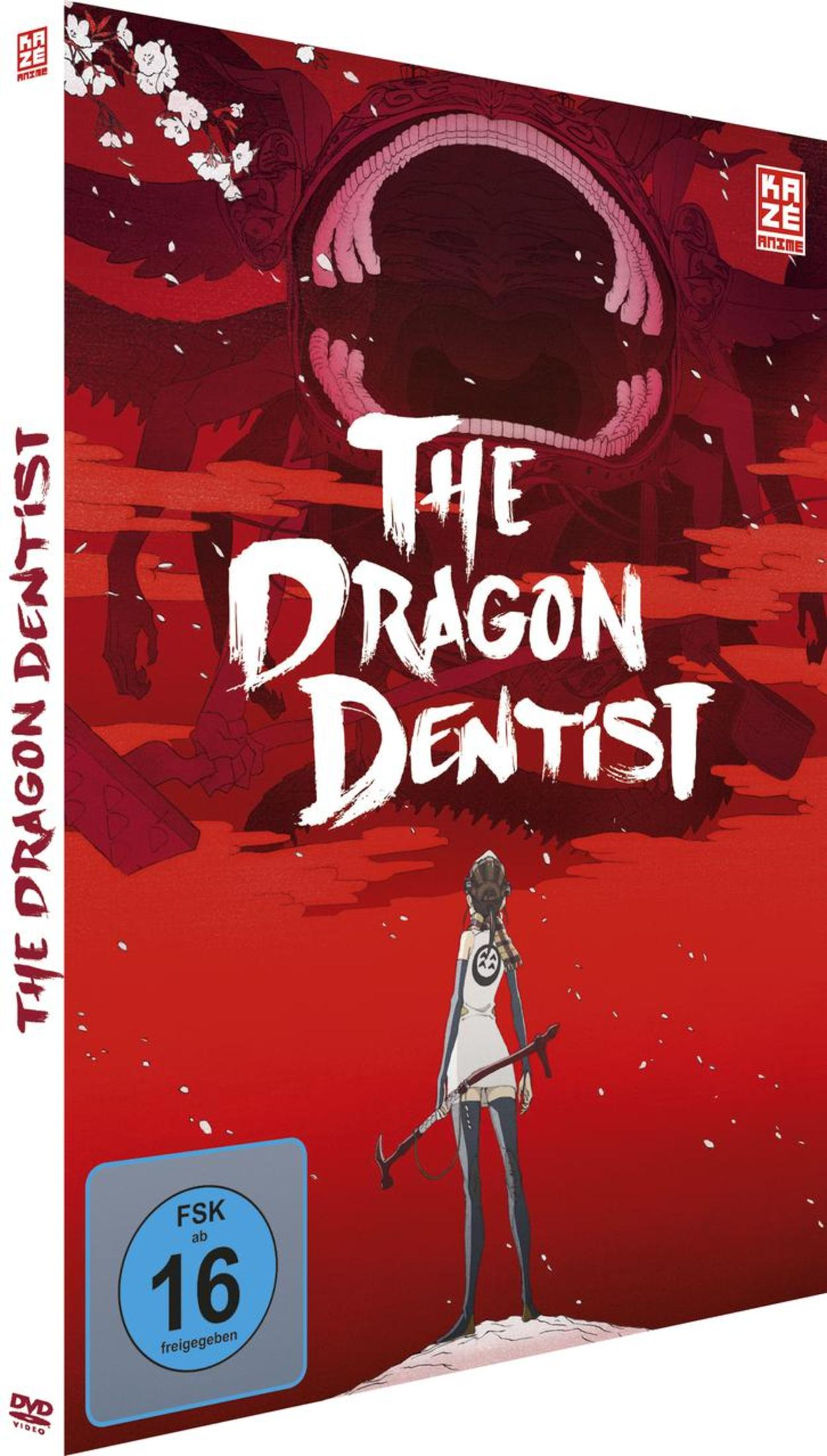 DVD-Hülle von The Dragon Dentist mit einer kleinen Figur vor einem großen roten Monster.