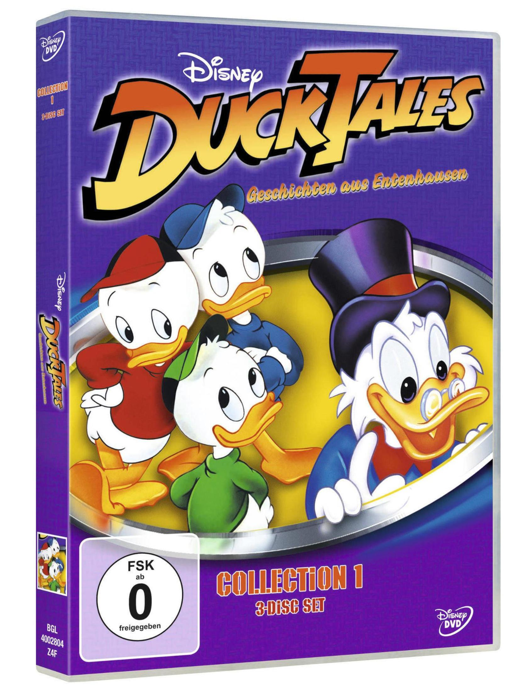 DVD-Cover von DuckTales Collection 1 mit Dagobert Duck und seinen Neffen.