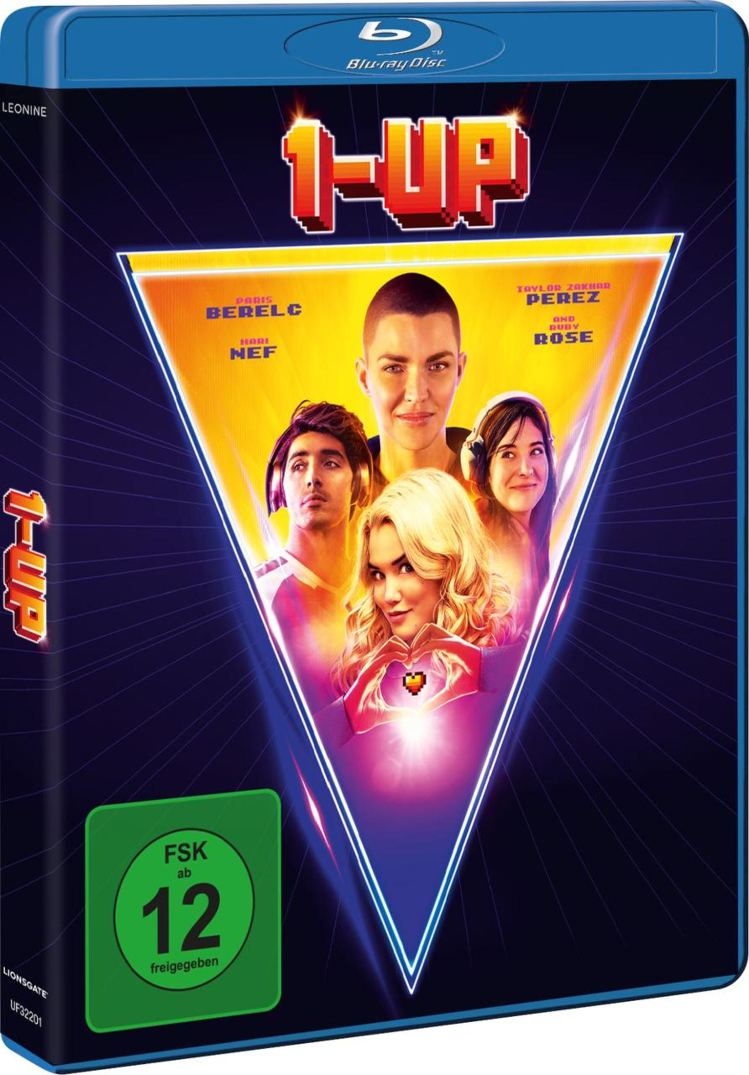 Blu-Ray-Cover des Films 1-Up mit vier Personen in einem gelben Dreieck und einem FSK-12-Altersschild.