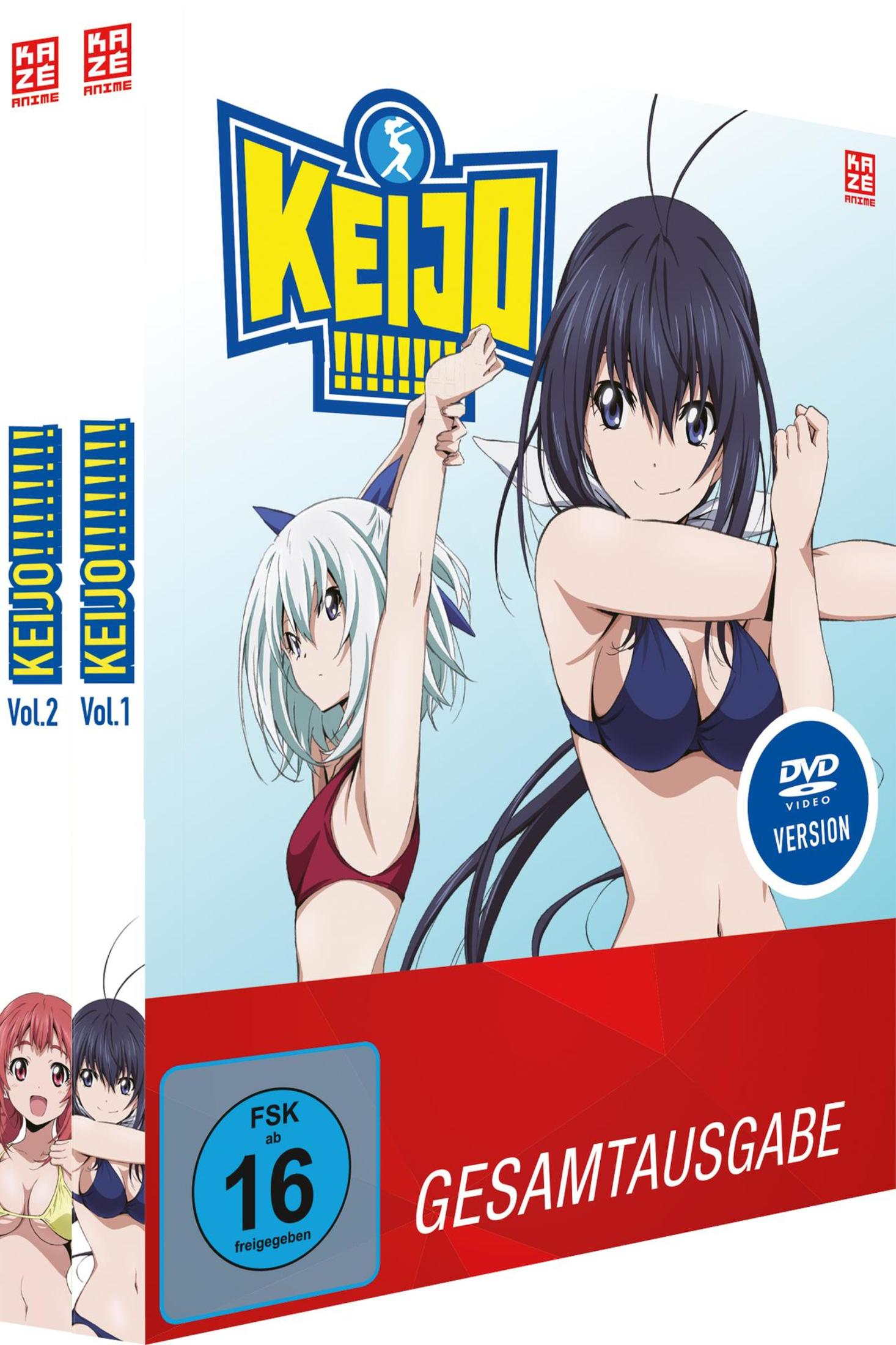 Anime-DVD-Cover von Keijo!!!!!!!! Gesamtausgabe mit zwei Mädchen in Bikinis.