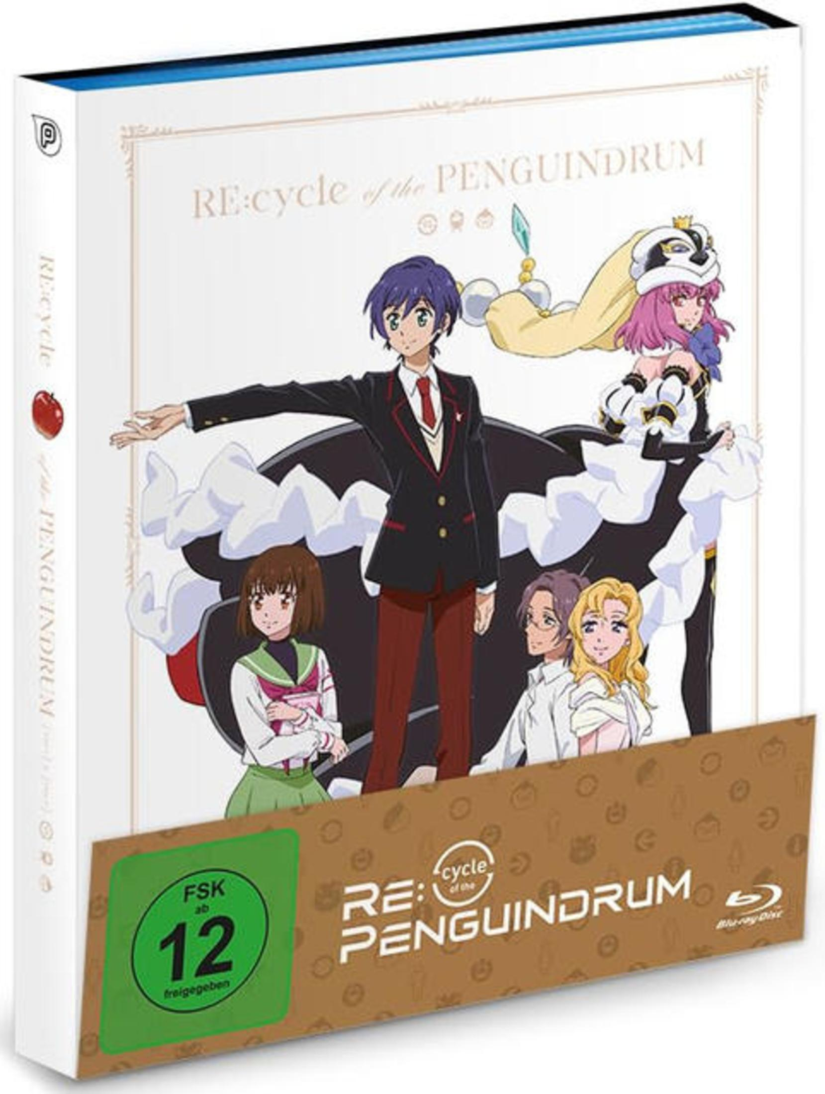 Blu-ray-Hülle von Re:cycle of the Penguindrum mit Anime-Charakteren und FSK-12-Logo.