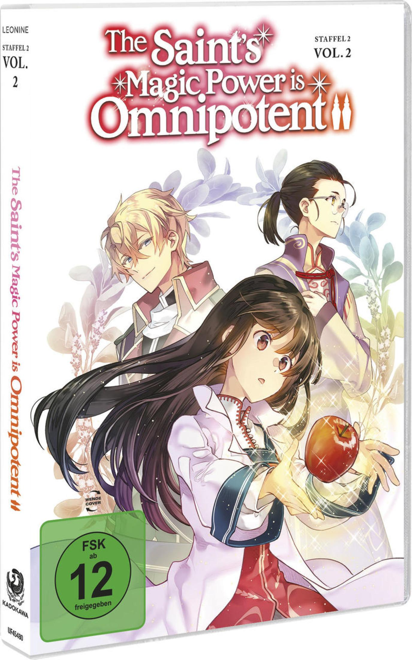 Anime-Cover mit drei Charakteren, die Frau vorne hält einen leuchtenden Apfel.
