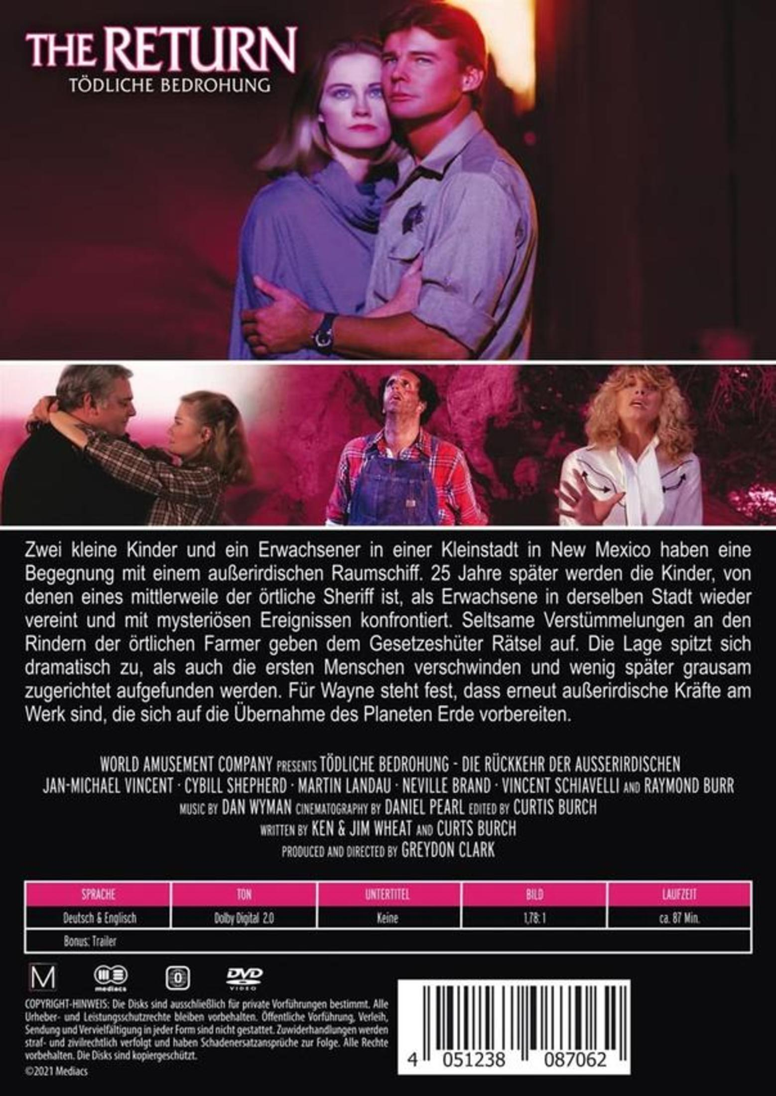 Filmcover der DVD Die Rückkehr mit Darstellern, Szenenbildern, Beschreibung, Credits und Strichcode.