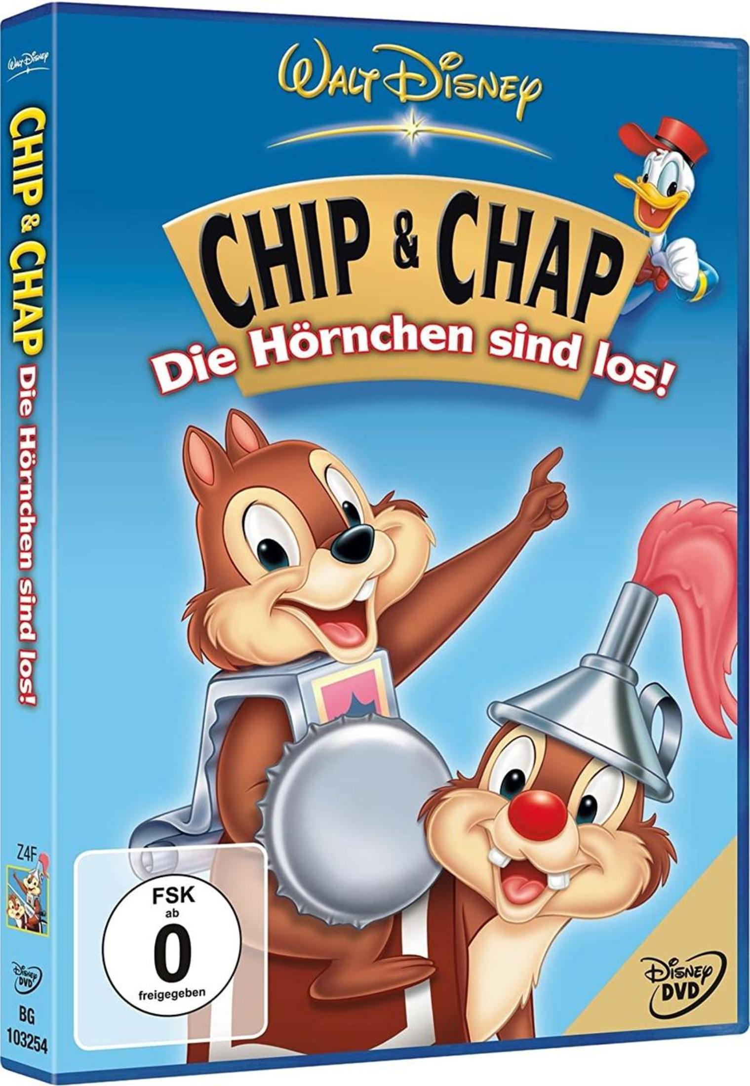 DVD-Cover von Chip und Chap mit Donald Duck auf blauem Hintergrund und FSK-0-Logo.