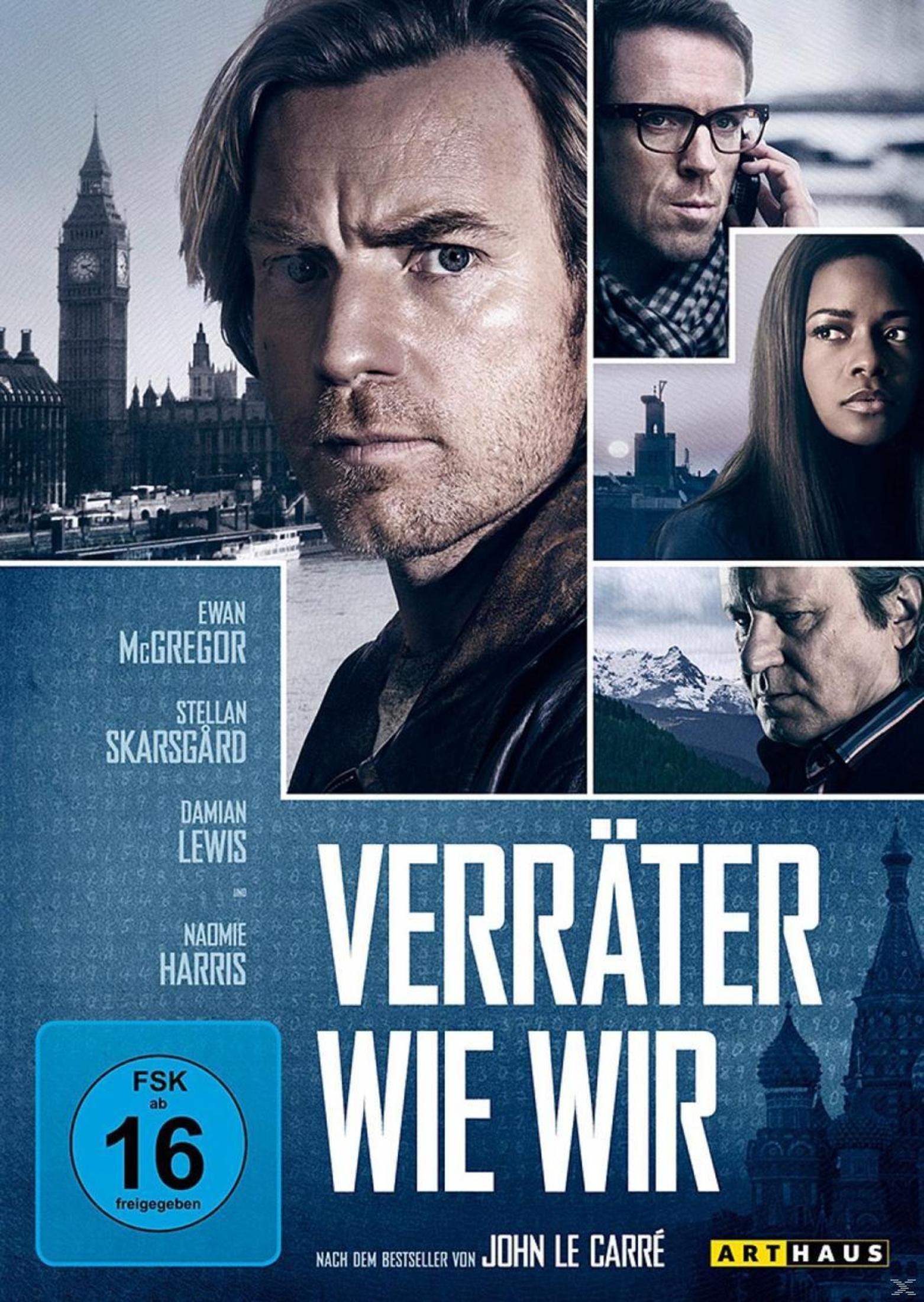 Filmposter von Verräter wie wir mit Ewan McGregor, Stellan Skarsgård, Damian Lewis und Naomie Harris.