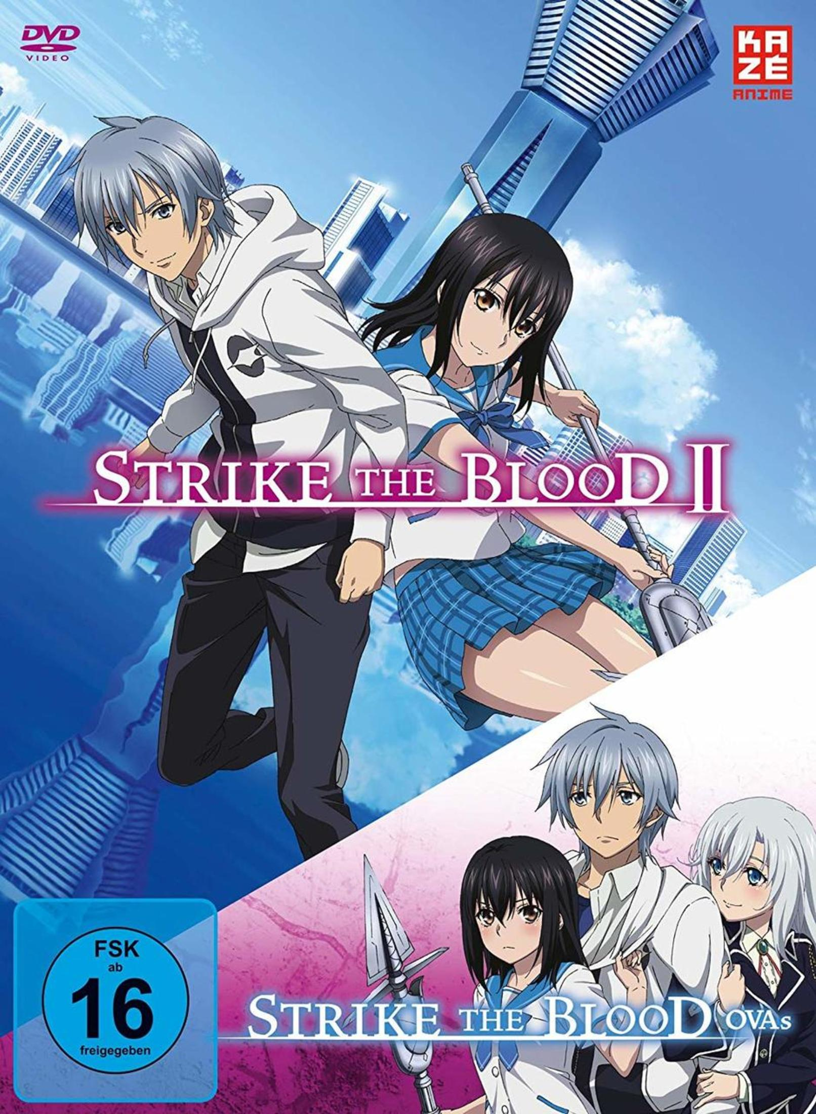 Anime-DVD-Cover zeigt vier Figuren mit blauen und weißen Akzenten vor einer Stadtkulisse.