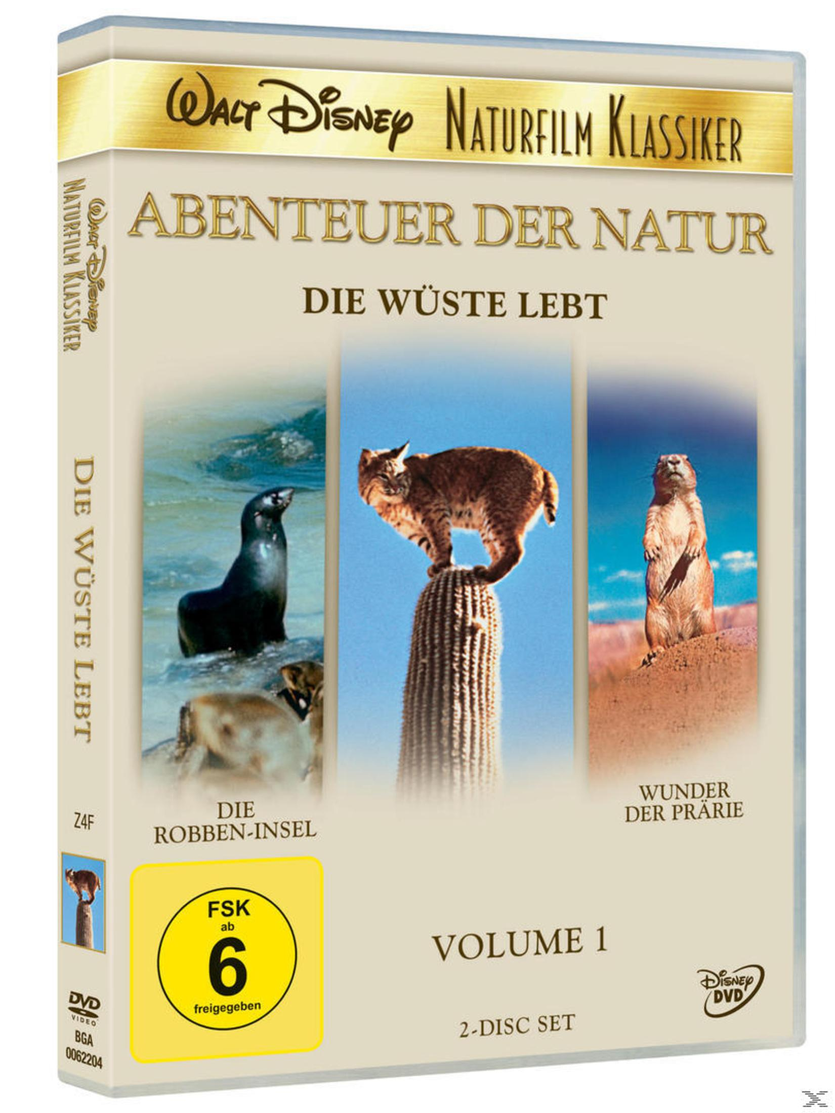 DVD-Cover von Walt Disney Naturfilm Klassiker: Abenteuer der Natur mit Bildern von Tieren.
