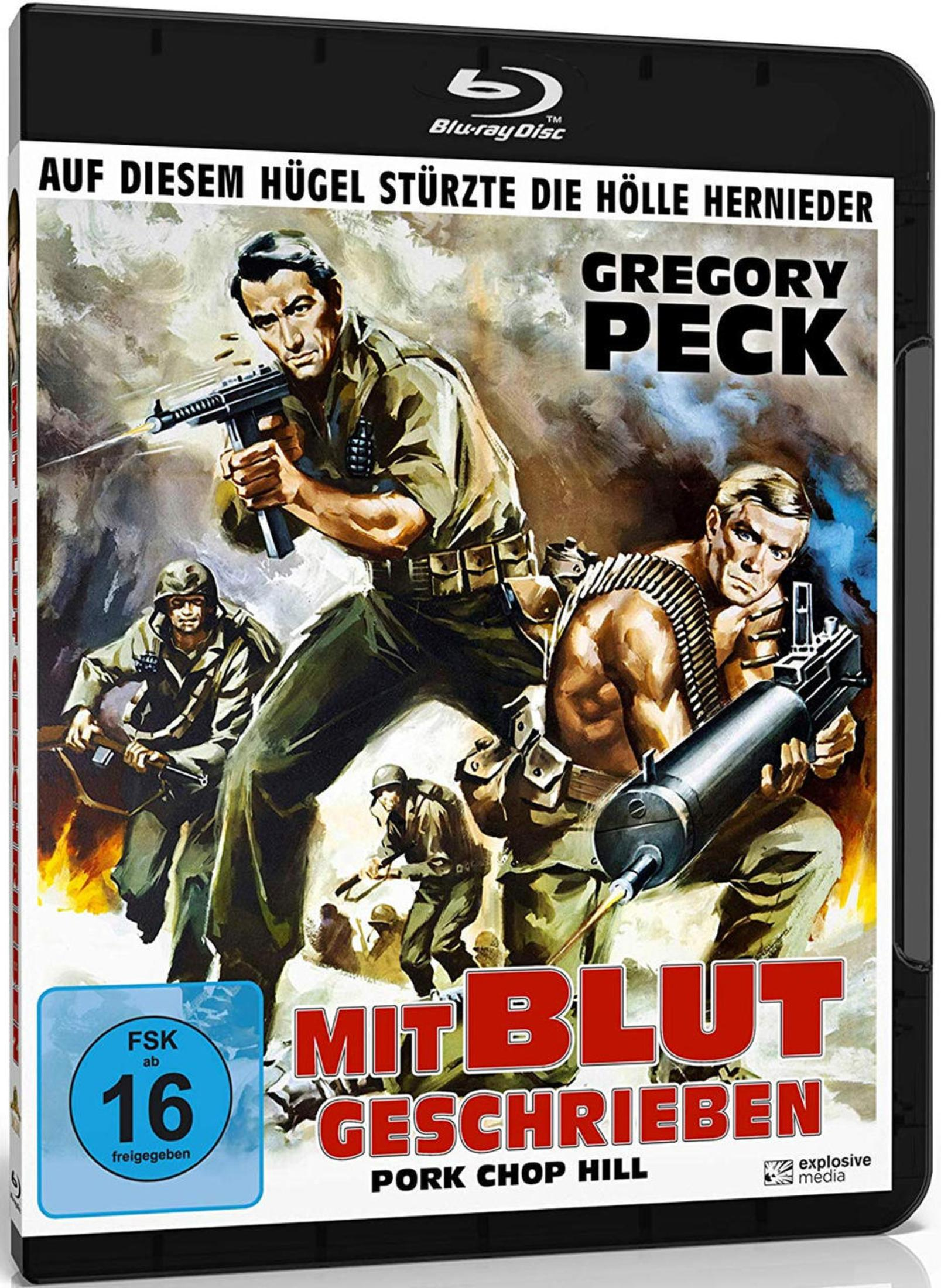 Blu-ray-Cover für Pork Chop Hill mit Gregory Peck und Soldaten in einer Kampfszene.
