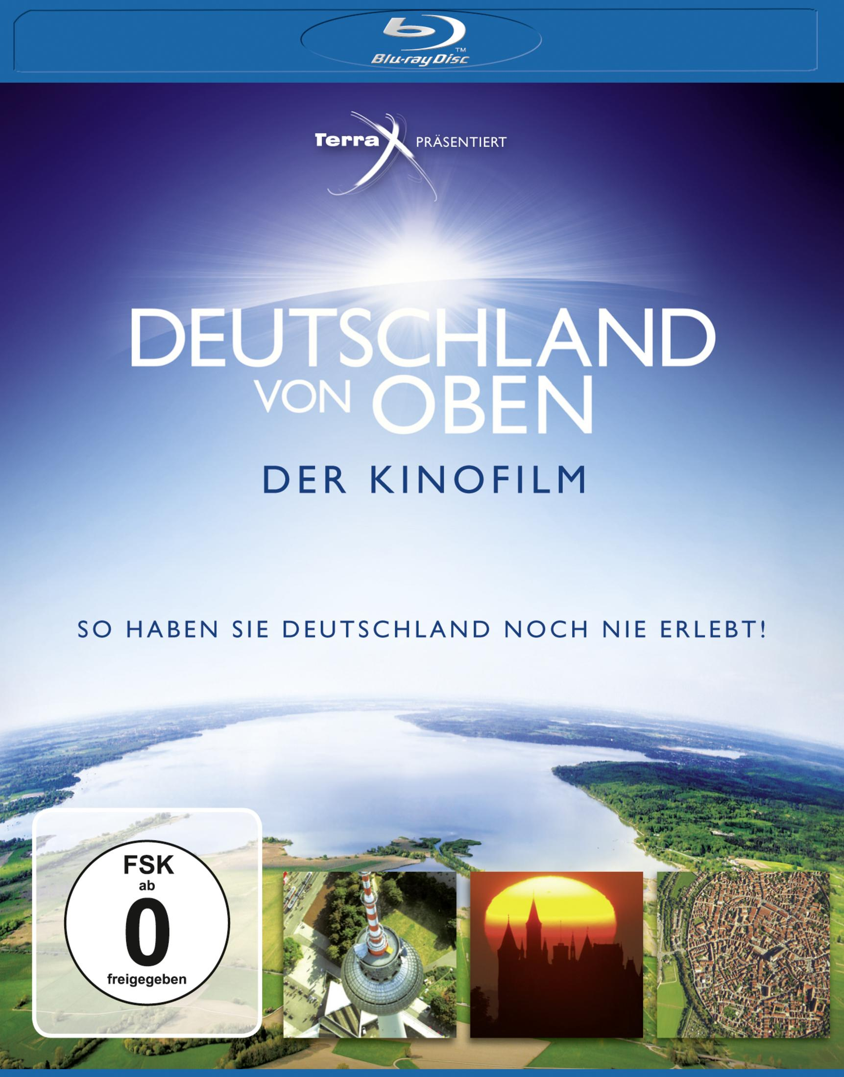 Blu-ray-Cover von 'Deutschland von Oben' mit Luftbild und FSK-0-Logo.
